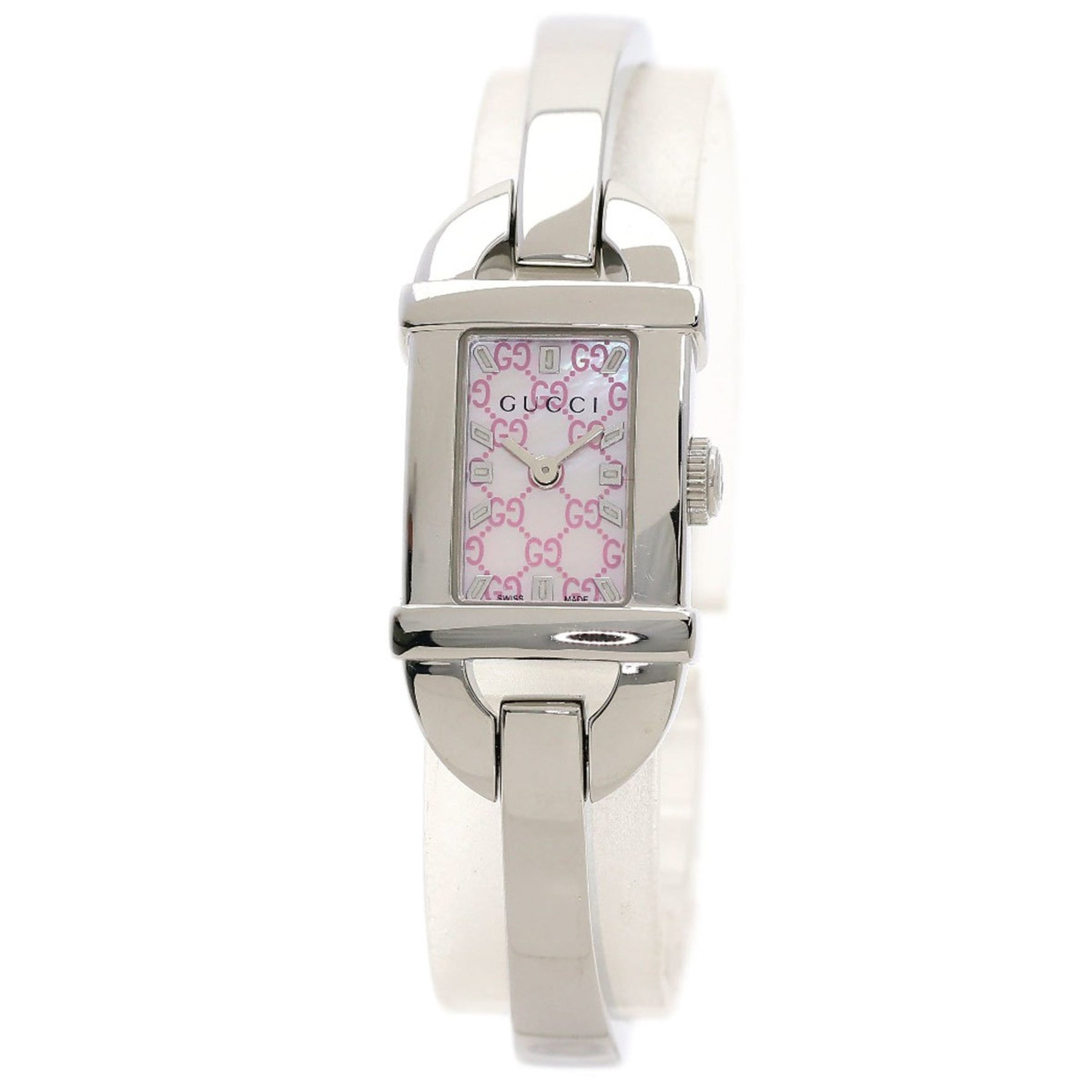 Gucci Square Face Watch Stainless Steel SS Ladies