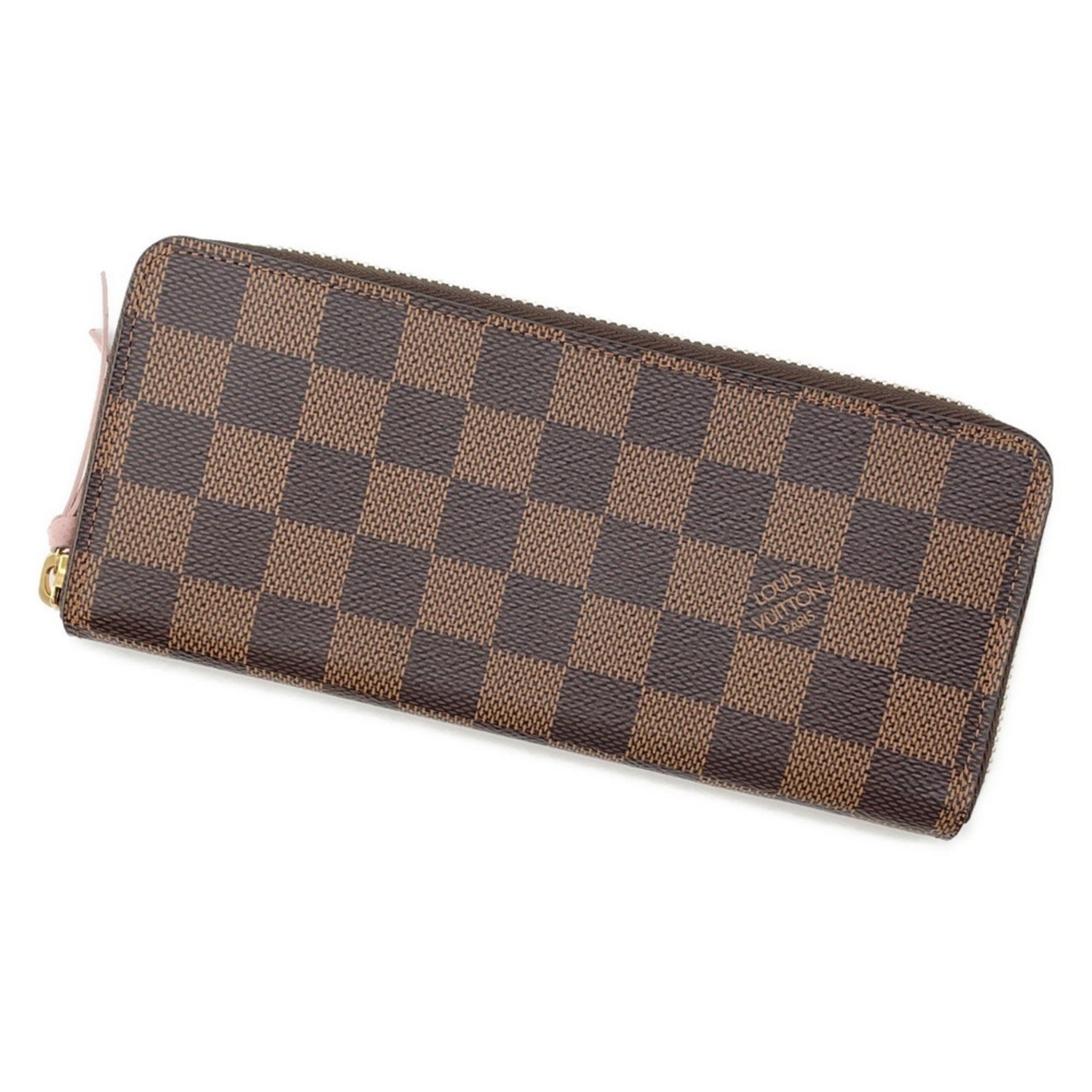 Louis Vuitton Damier Ebene Clemence Wallet Rose Ballerine