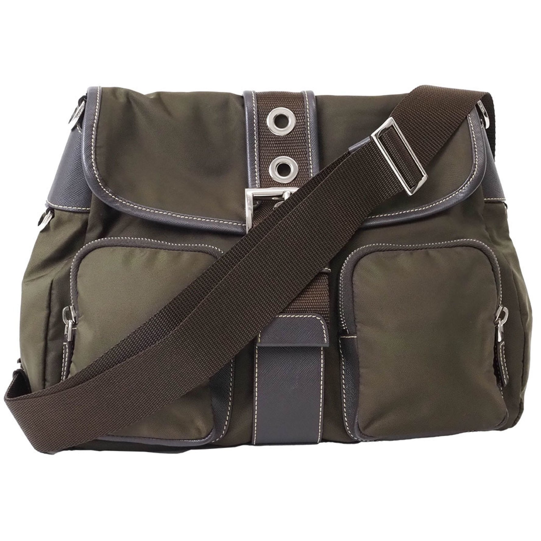 Prada Nylon Shoulder Flap Belt Bag