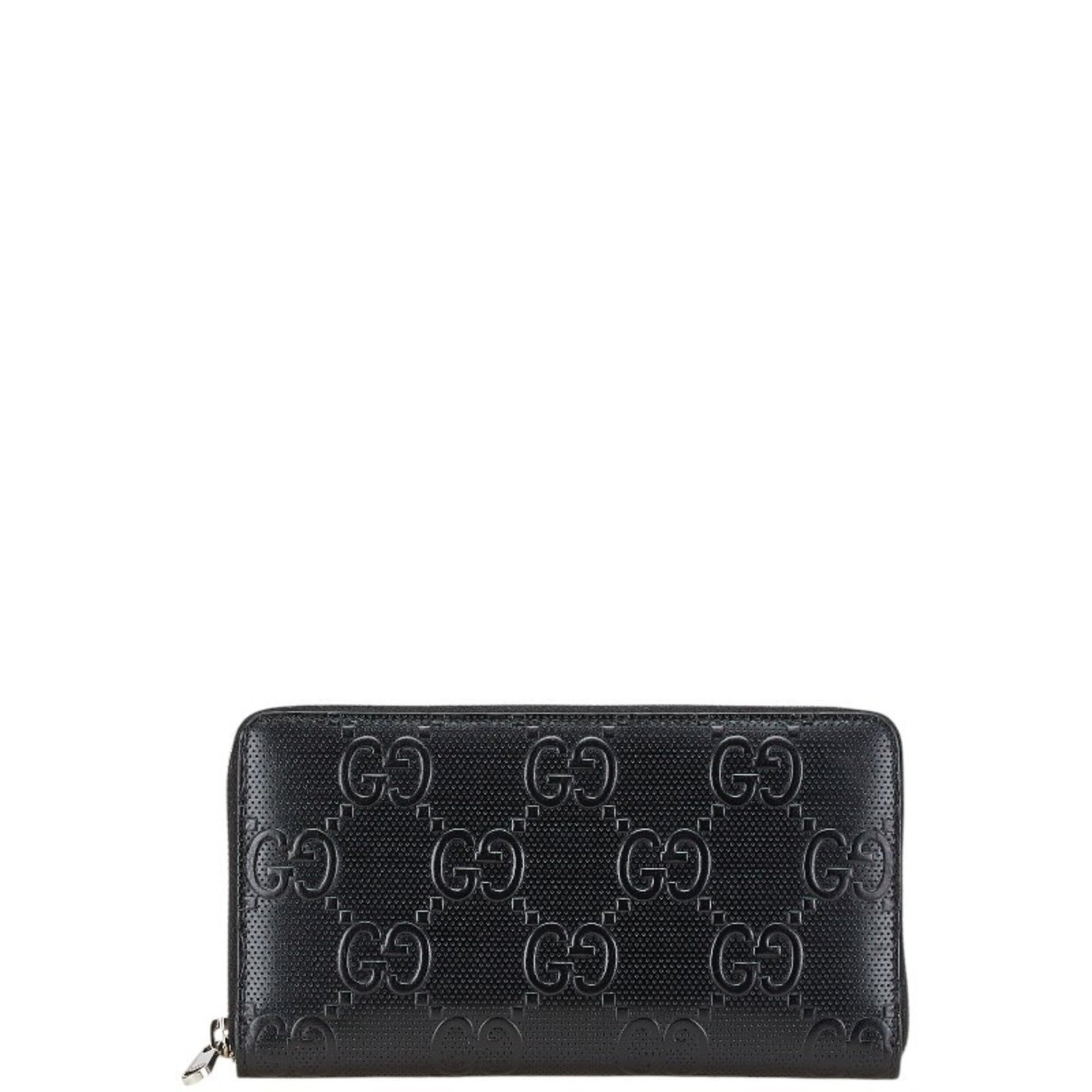 Gucci GG Embossed Zip Around Organizer Long Wallet Leather