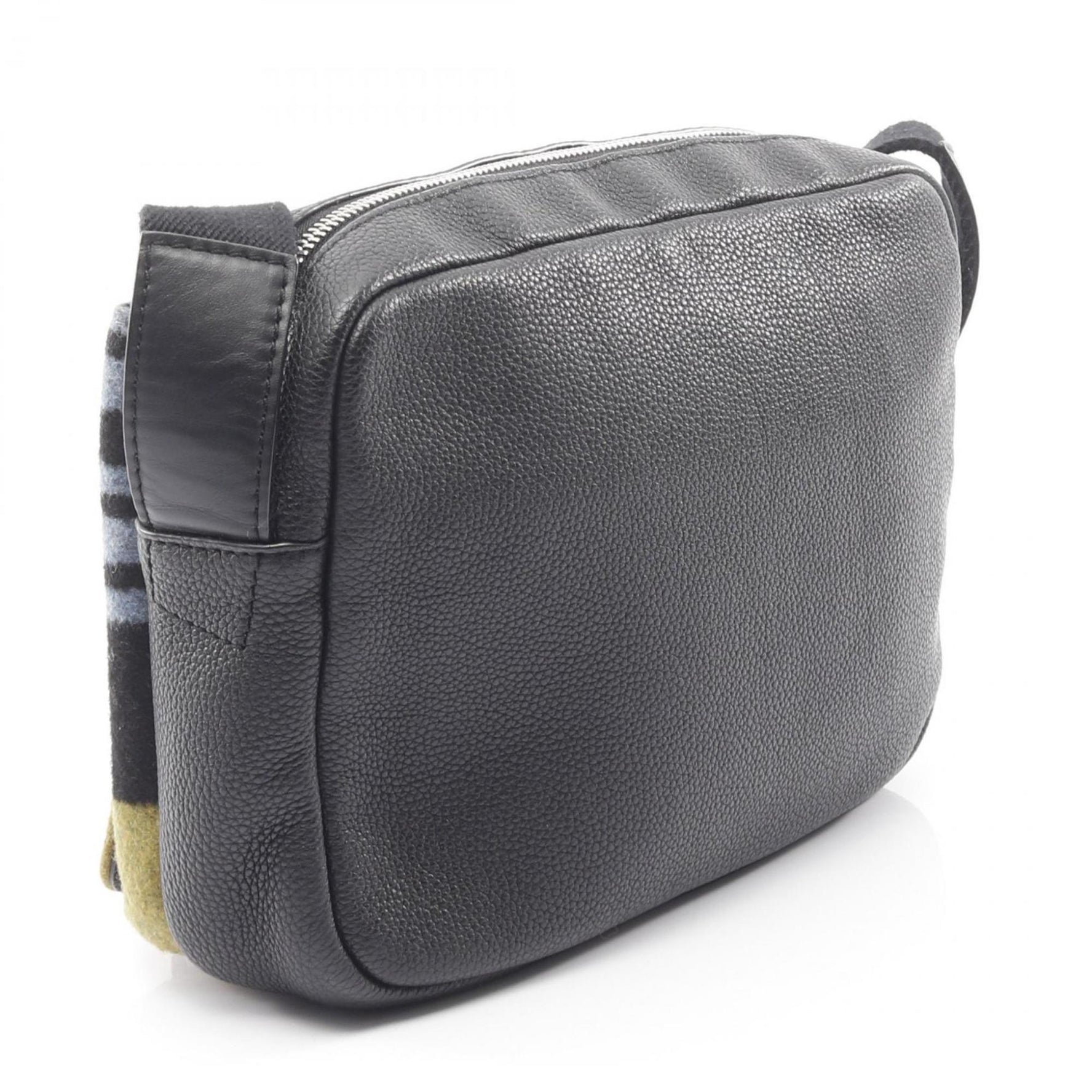 LOEWE Military Messenger Bag XS Shoulder Wool Leather Black Blue Green