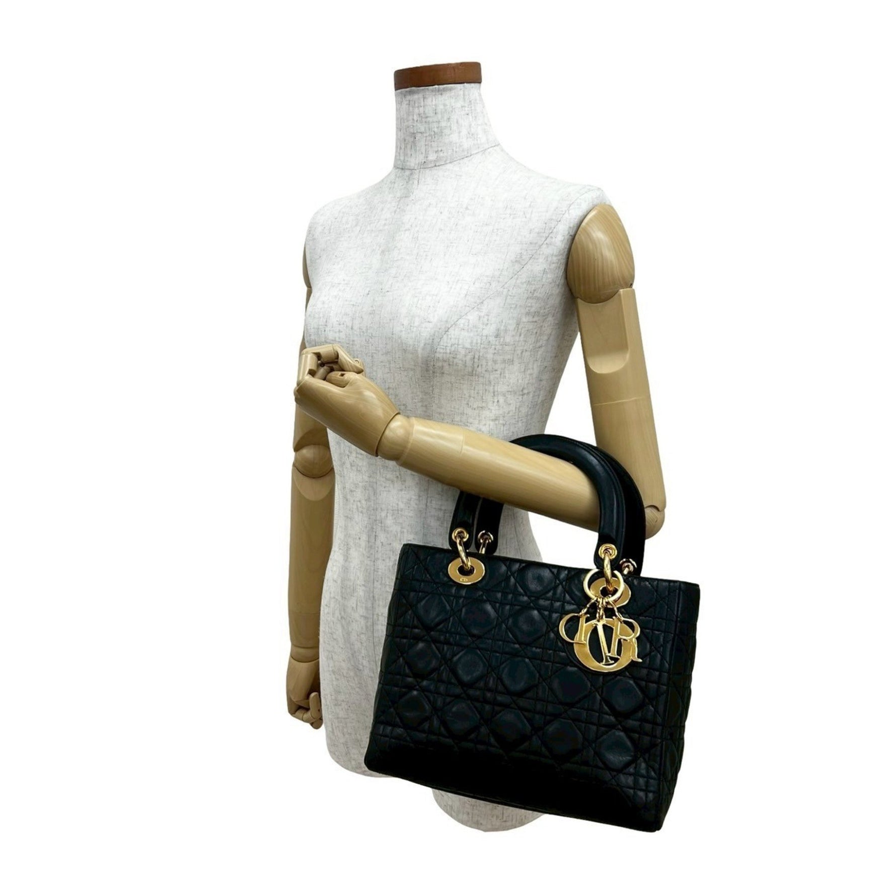 Christian Dior Lady Cannage Leather Handbag/Tote Bag, 377-6