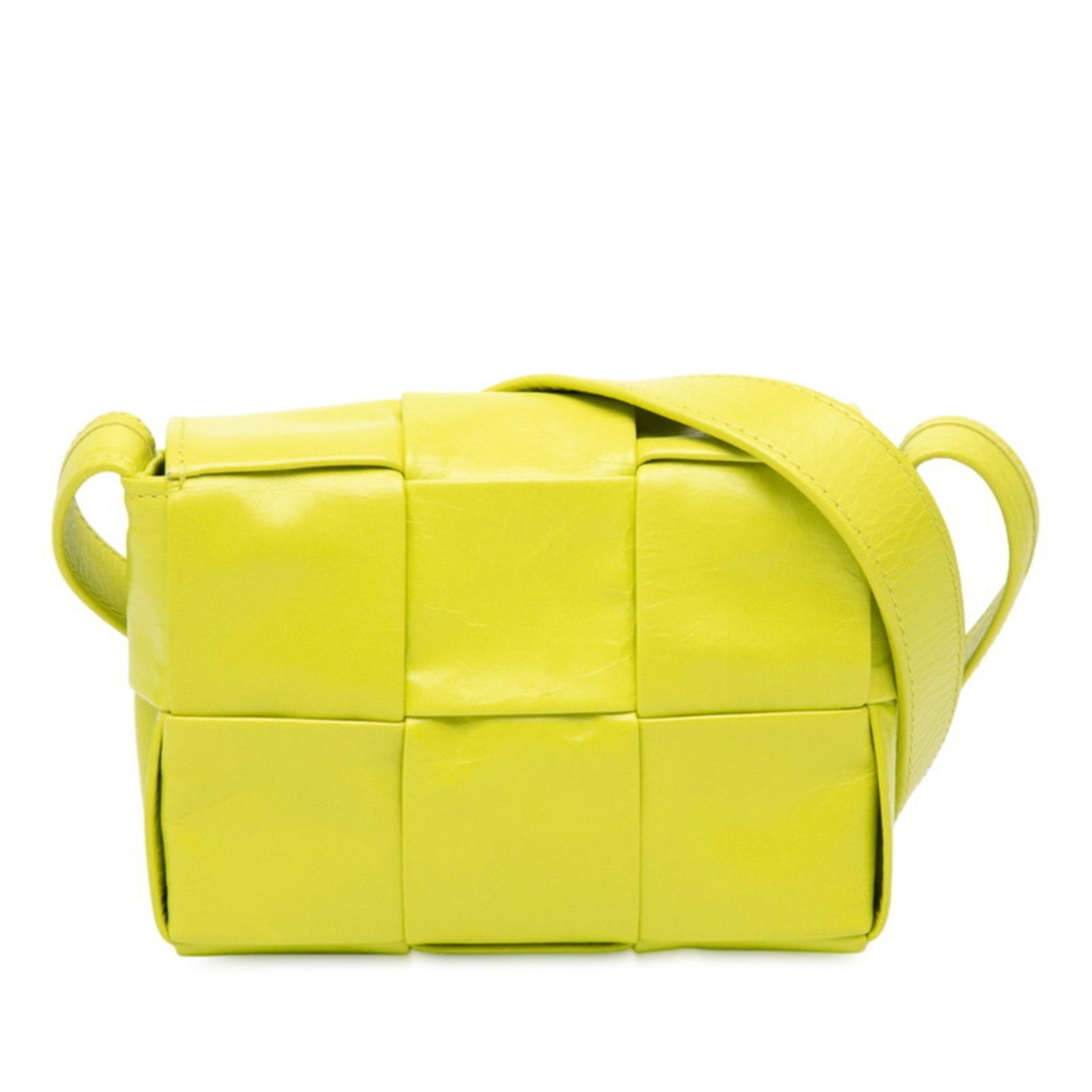Bottega Veneta Maxi Intrecciato Cassette Shoulder Bag in Light Green Leather