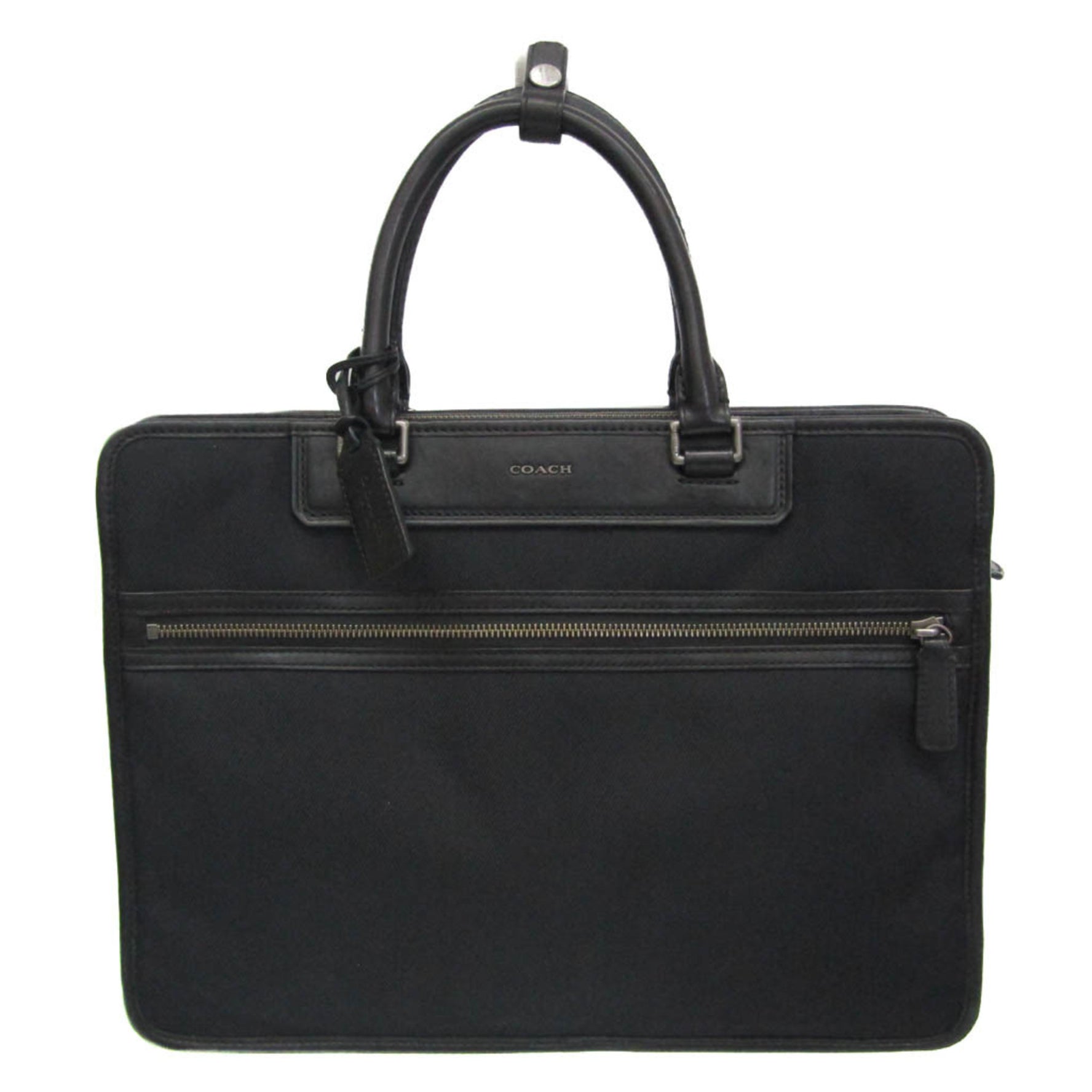 Coach Crosby Slim Brief Leather,Nylon Canvas Handbag