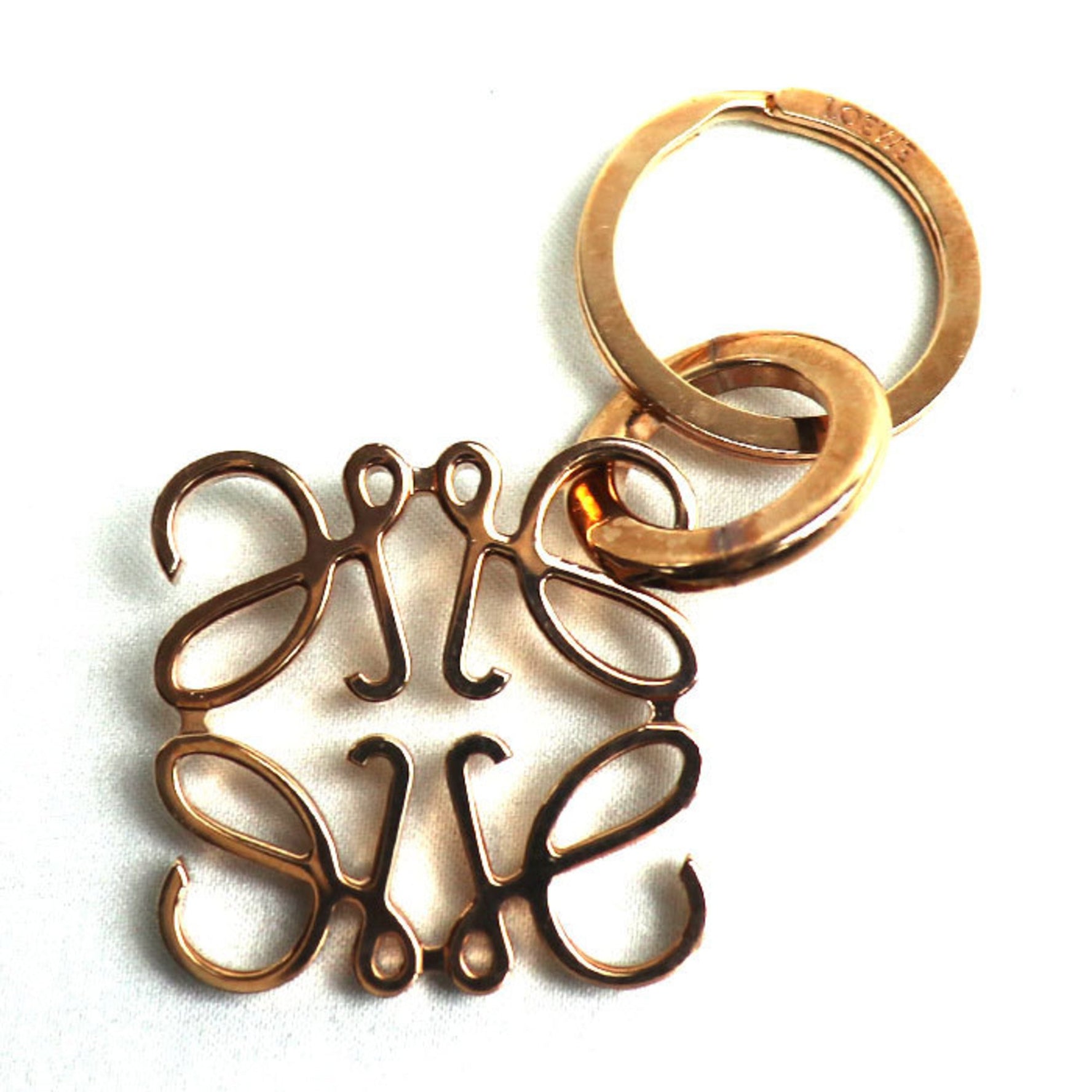 LOEWE Anagram Keyring Key Holder Rose Gold 111.29.203