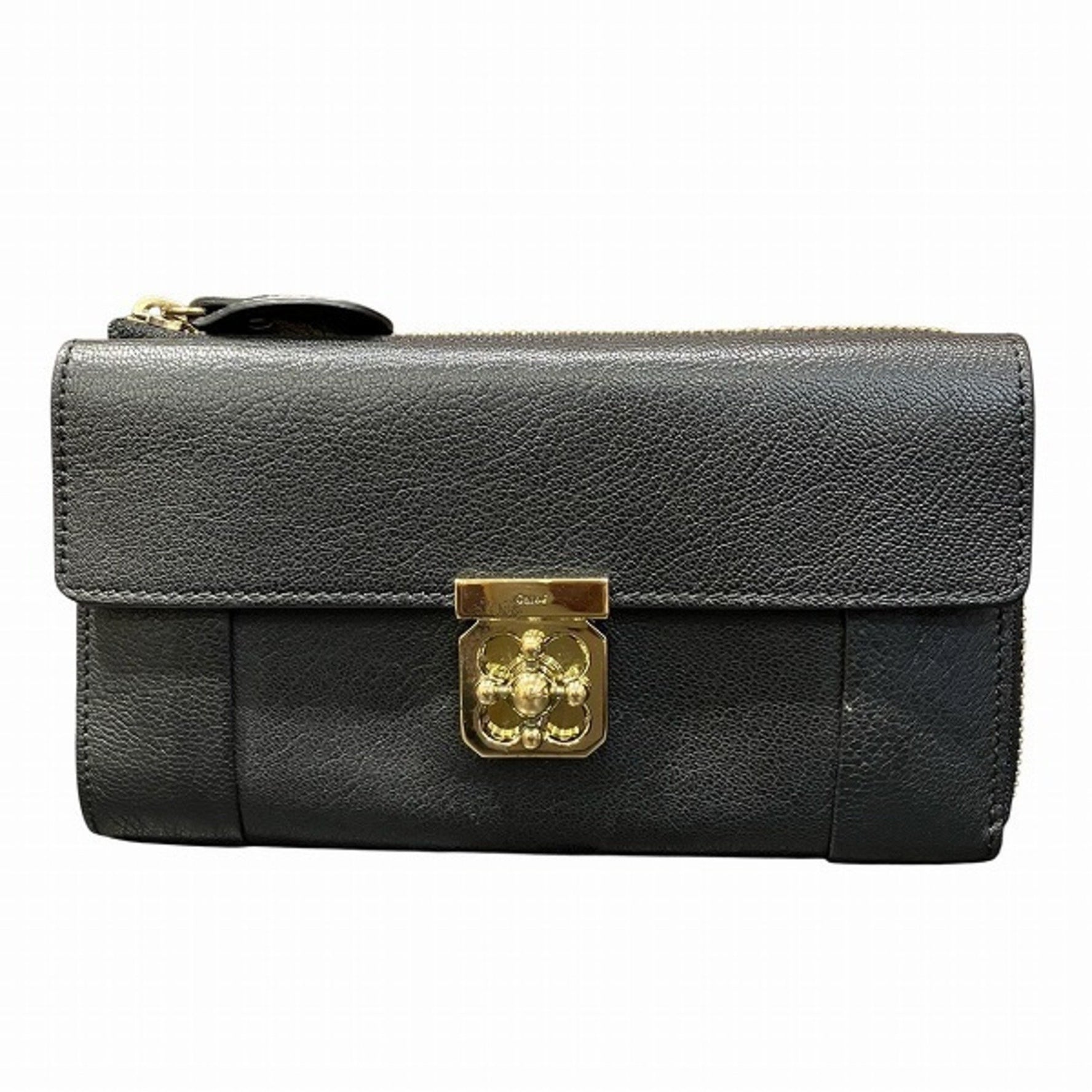 Chloé Chloe Elsie Flap Turnlock L-Shaped Long Wallet