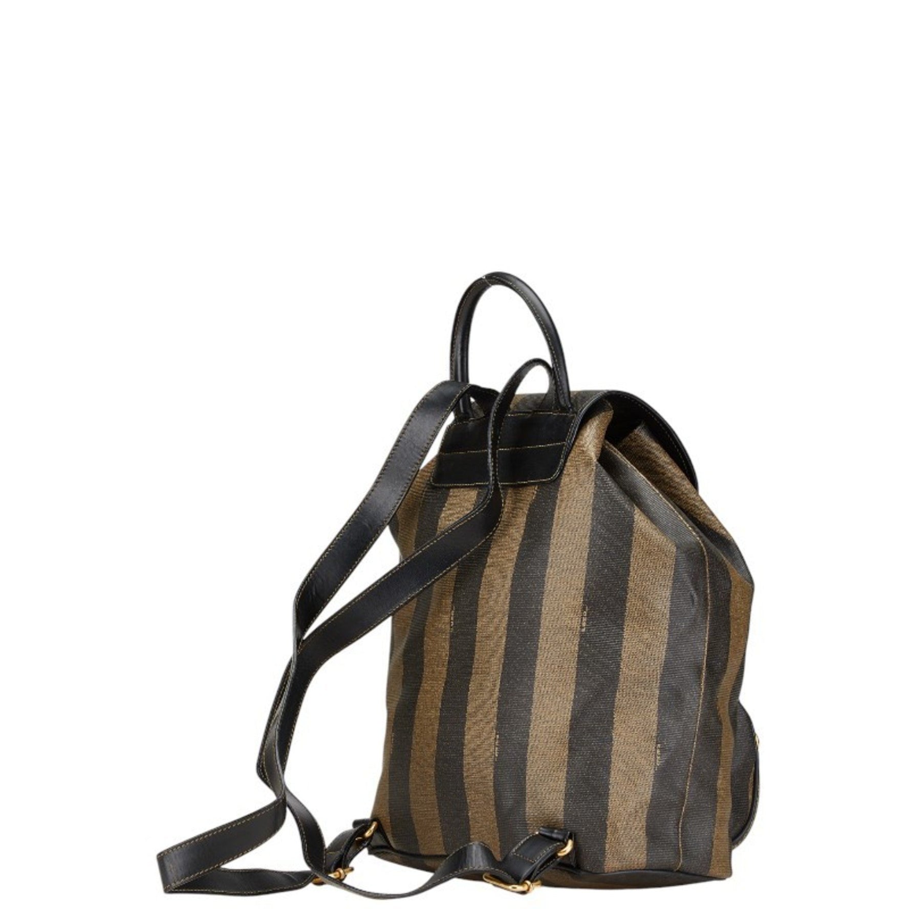 FENDI Pecan Backpack Brown Black PVC Leather