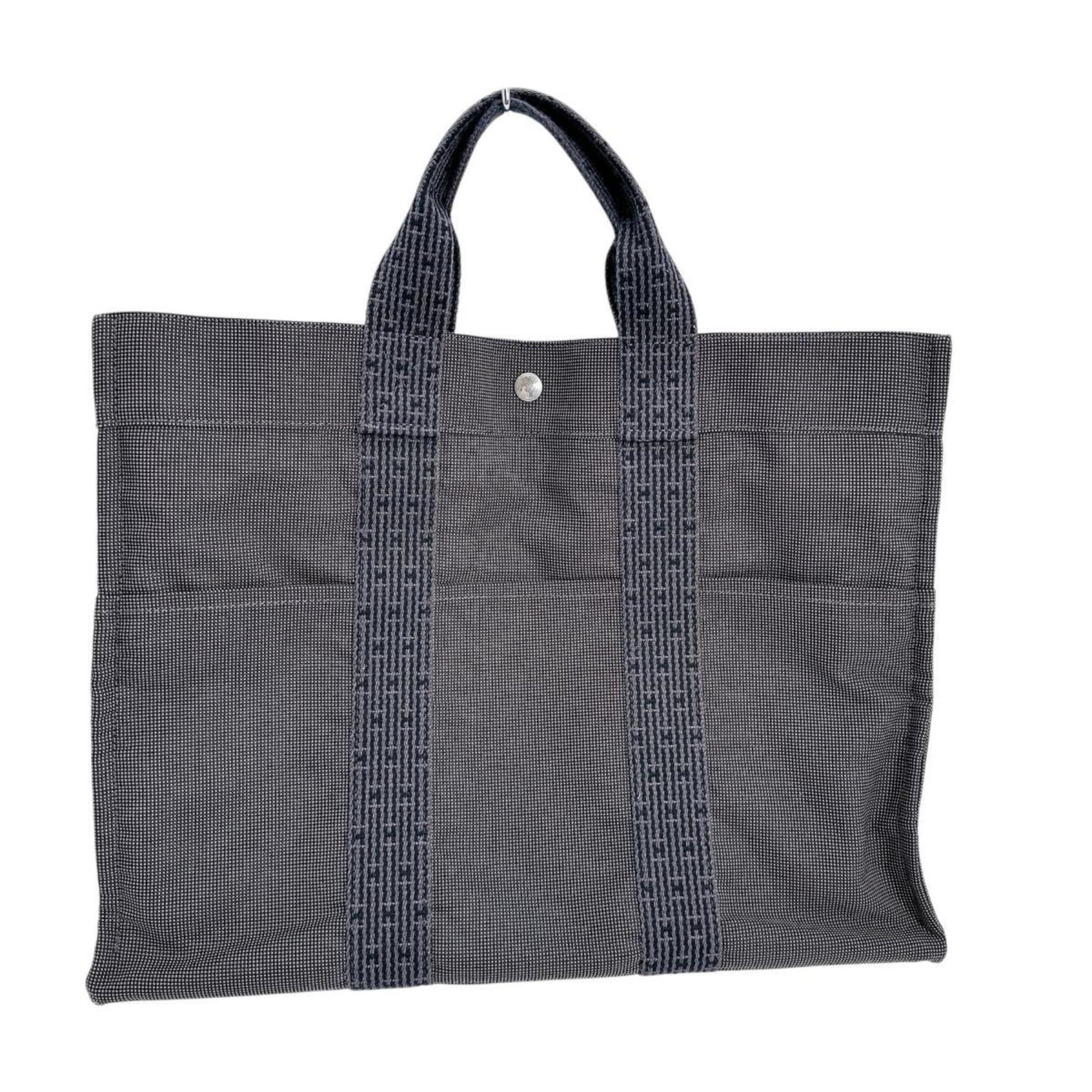 Hermes Tote Bag Handbag Business Air Line MM Canvas Grey