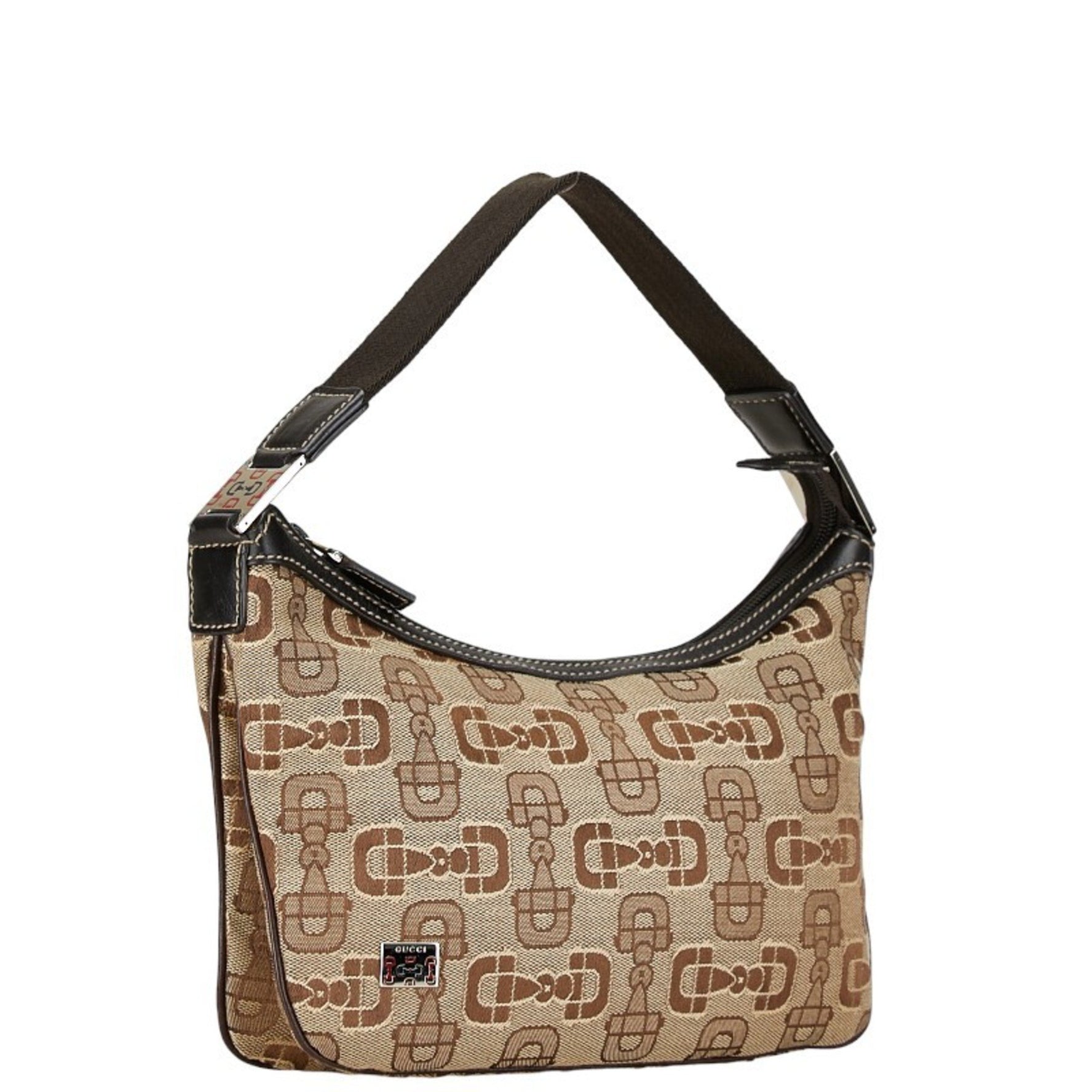 Gucci Horsebit Bag Handbag Brown Beige Canvas Leather