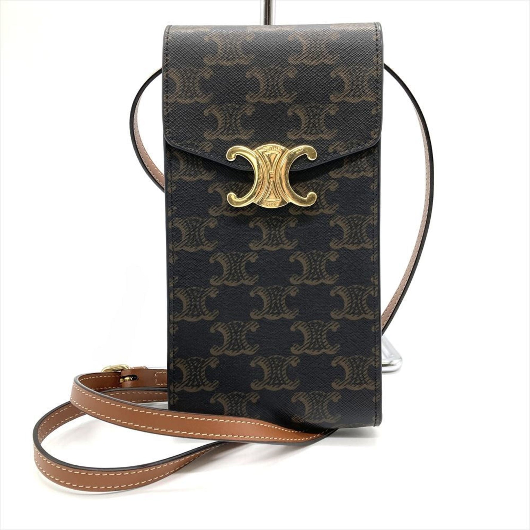 Celine Triomphe Mobile Pouch in Leather with Signature Hardware