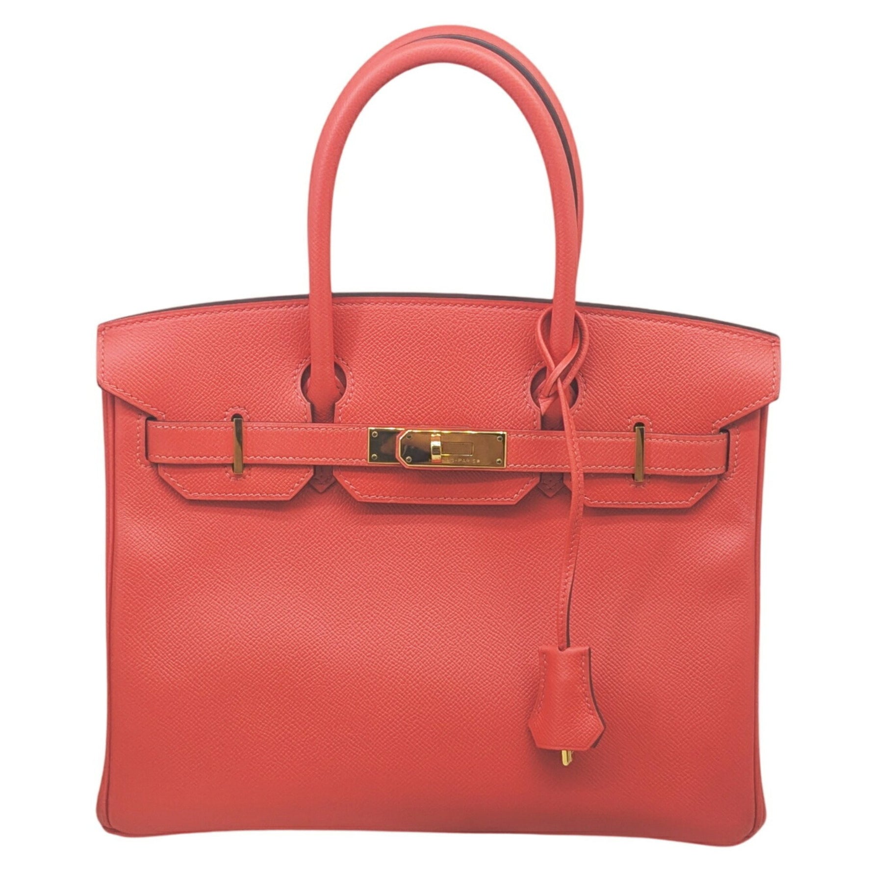 HERMES Birkin 30 Epson Rose Jaipur Pink Red Handbag for Women