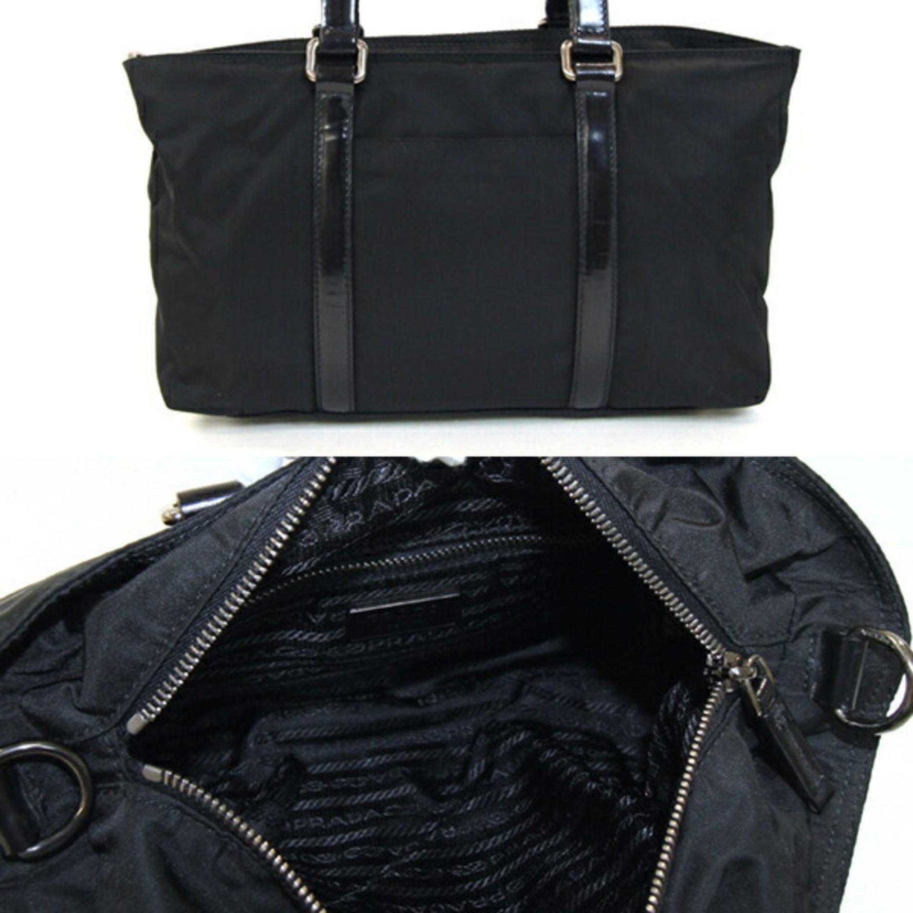 Prada Handbag Nylon Leather Shoulder Bag