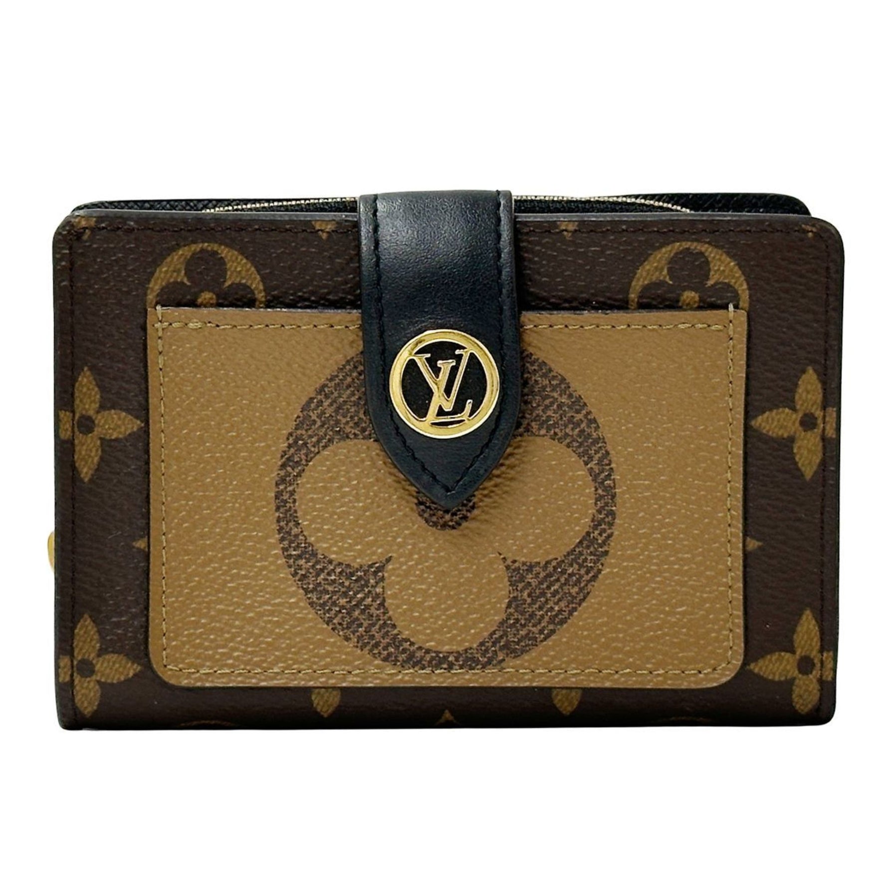 Louis Vuitton Wallet Monogram Reverse Bi-fold Canvas Portefeuille Juliette Brown Black Giant Compact
