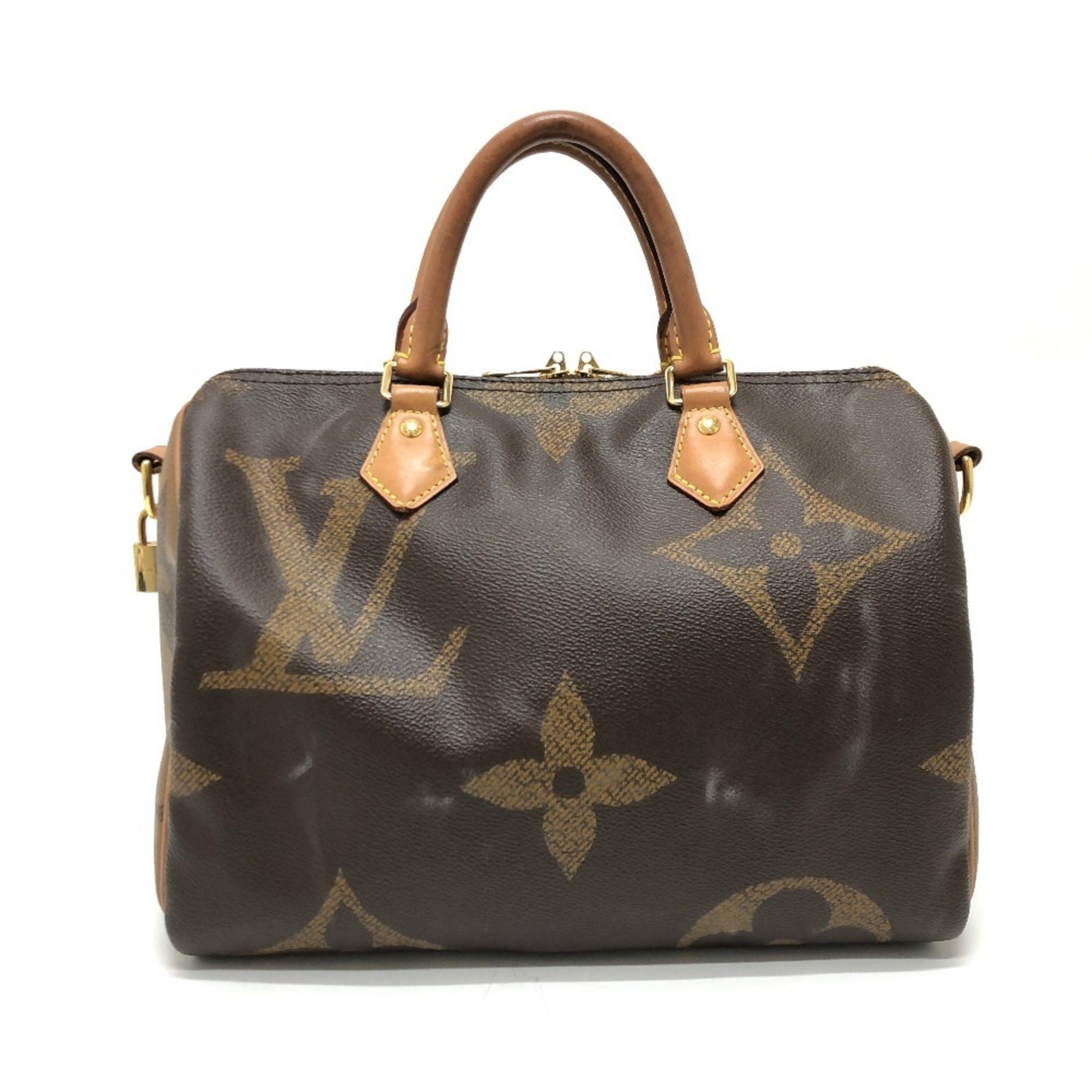 Louis Vuitton Monogram Giant Speedy Bandouliere 30 Mini Boston Bag, Handbag, Canvas, Brown