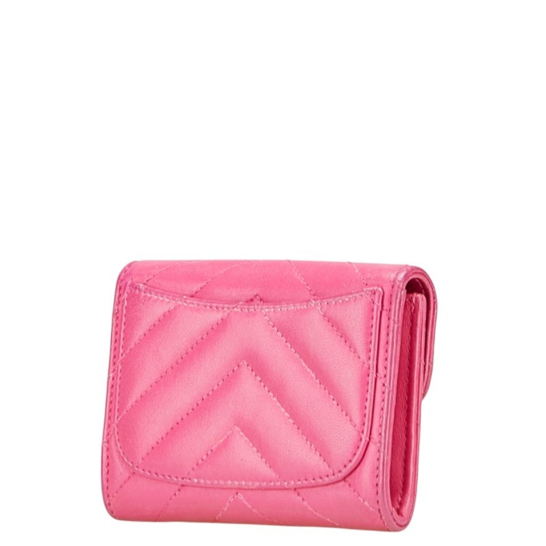 CHANEL Coco Mark V-Stitch Wallet/Coin Case/Business Card Case/Card Case Lambskin