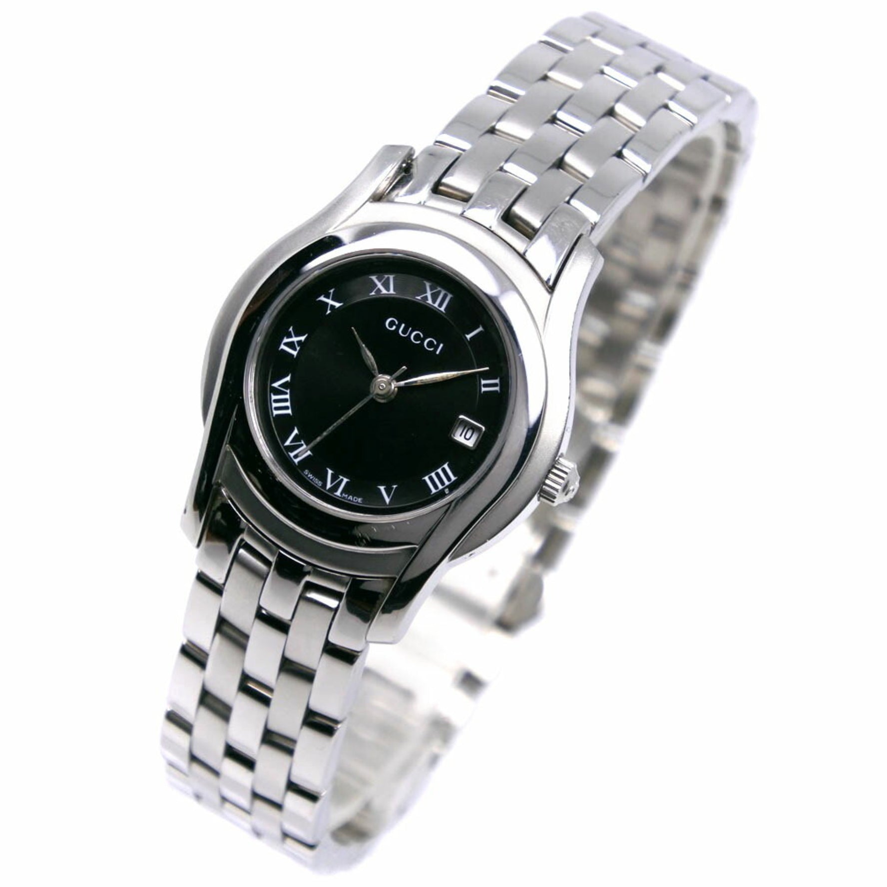 Gucci G-Class Watch Stainless Steel Quartz Analog Display Black Dial G Class