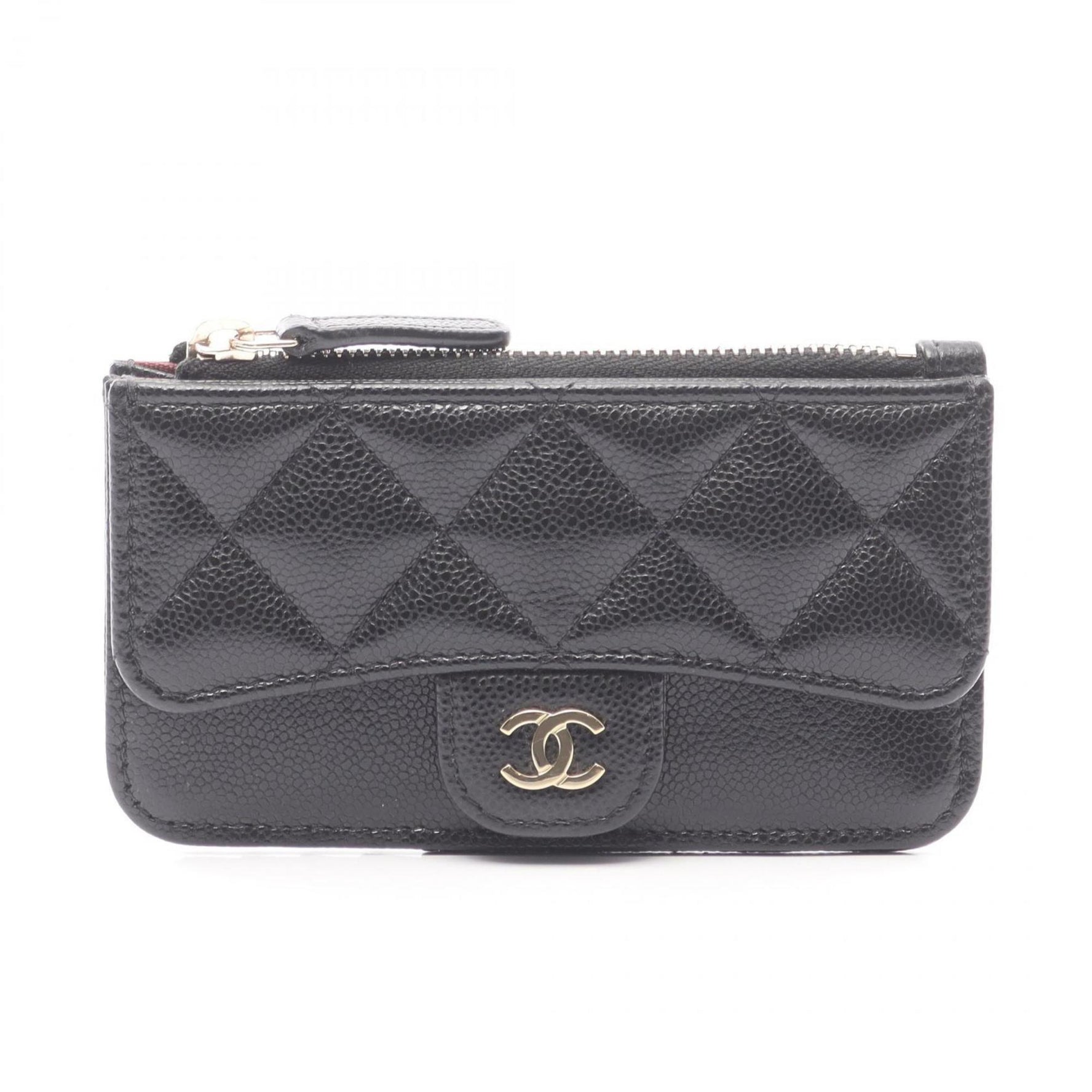 CHANEL Classic Wallet/Coin Case, Leather Grained Calfskin