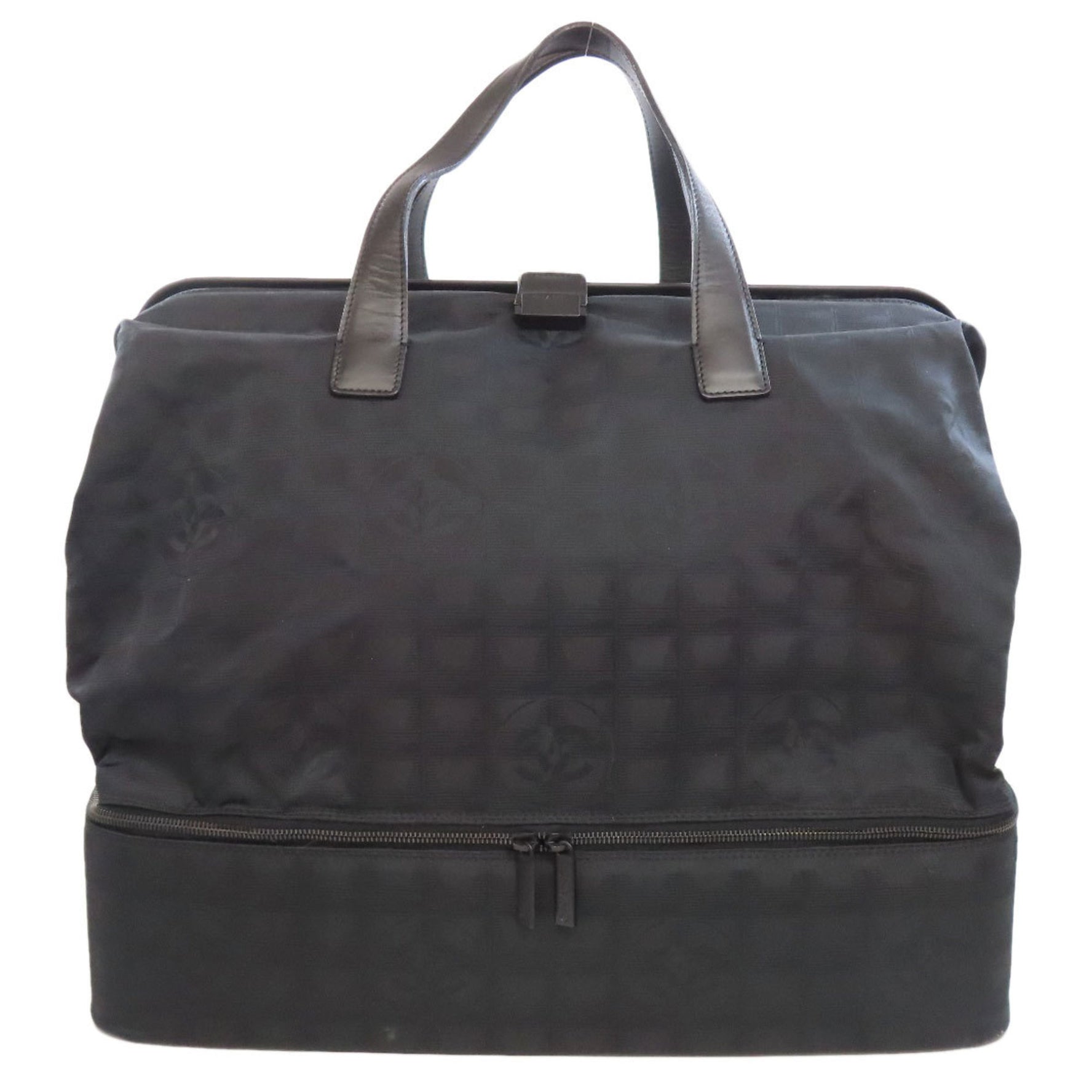 Chanel New Travel Line Boston Bag Nylon Jacquard