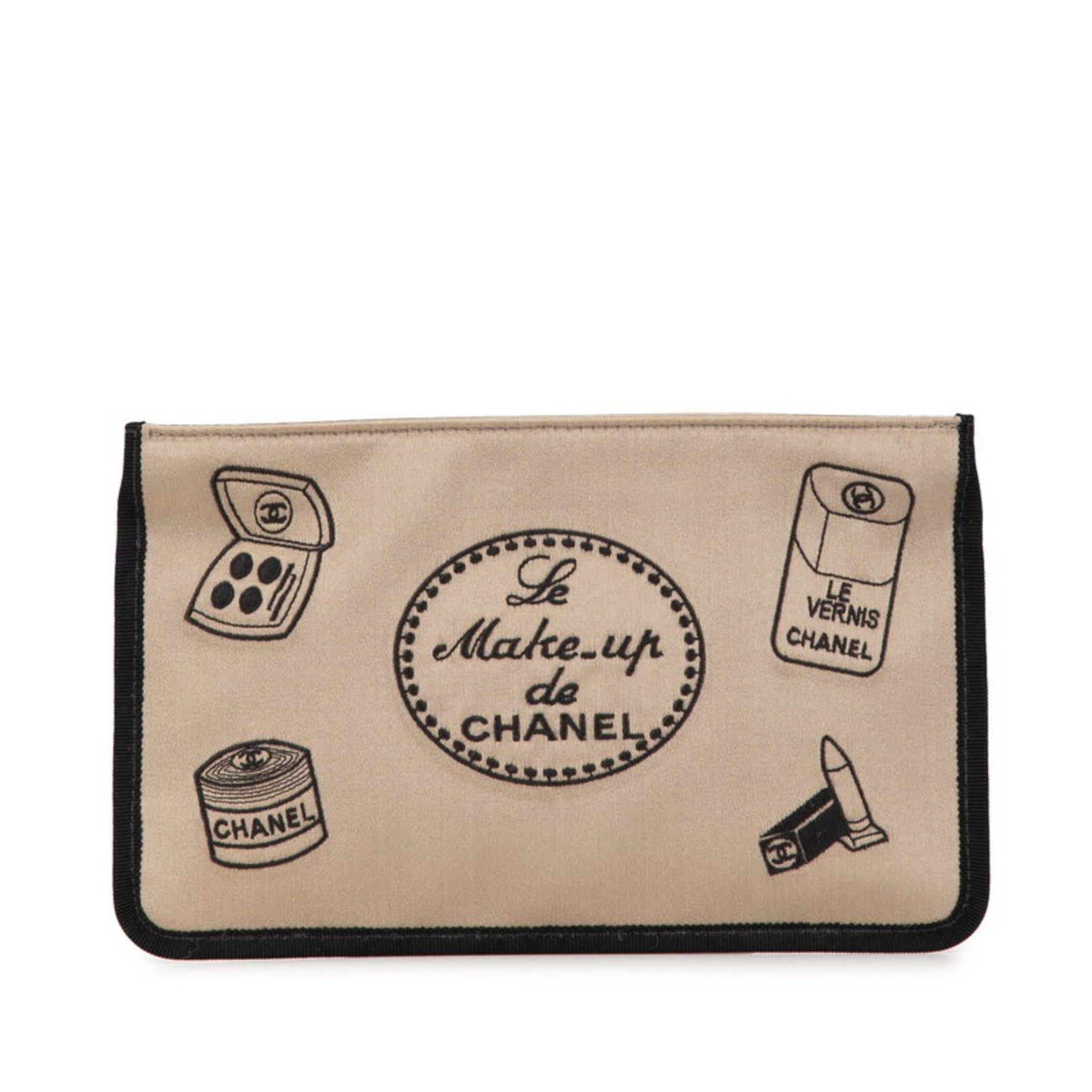CHANEL Cosmetic Pattern Pouch, Satin