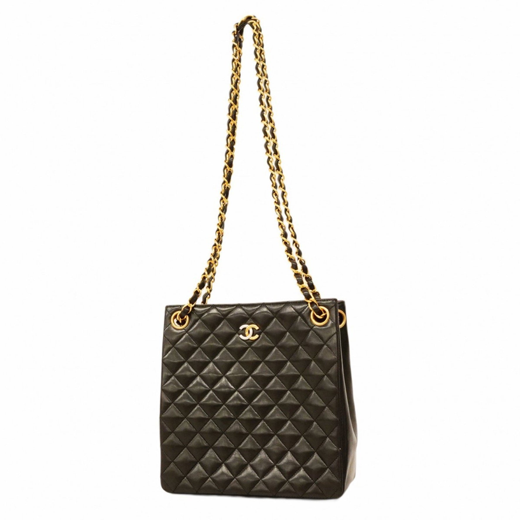 Chanel Matelasse Shoulder Bag with Chain Bag, Lambskin, and Gold