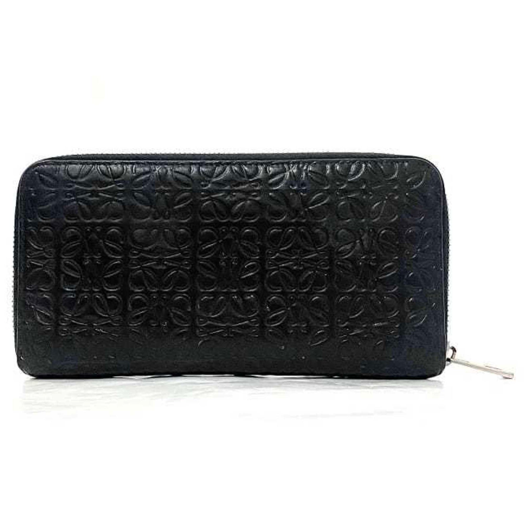 Loewe long wallet silver 1100 Anagram leather ladies