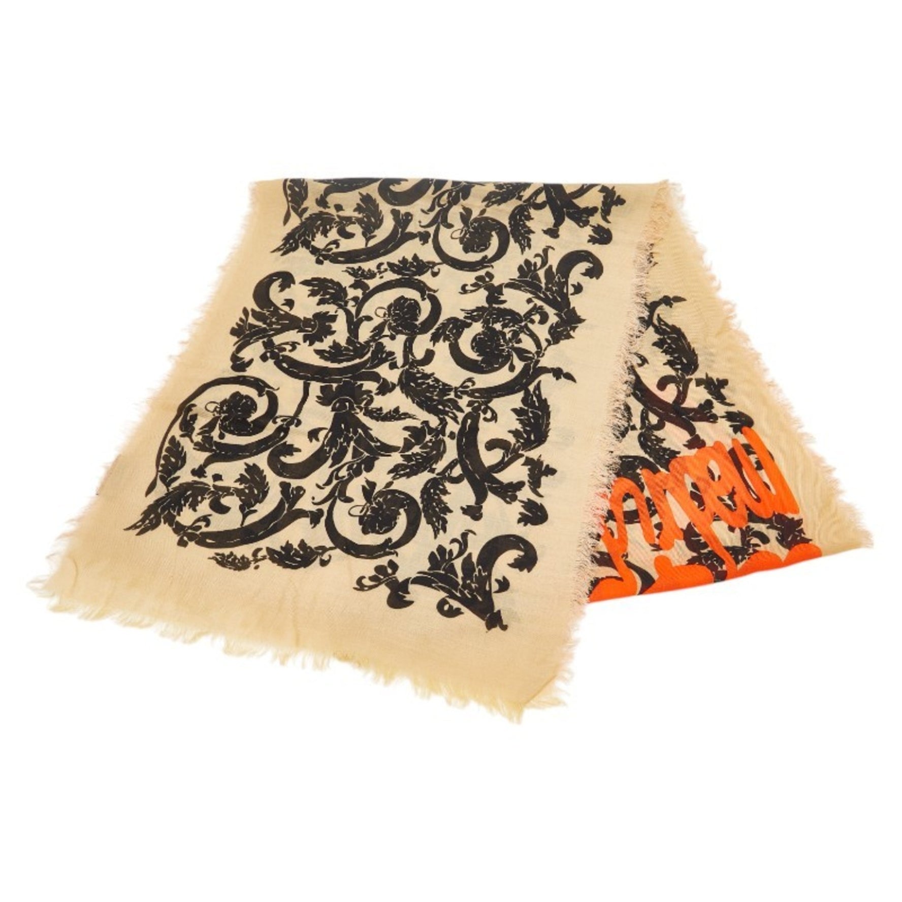 LOEWE Botanical Stole Brown Multicolor Cashmere Cotton