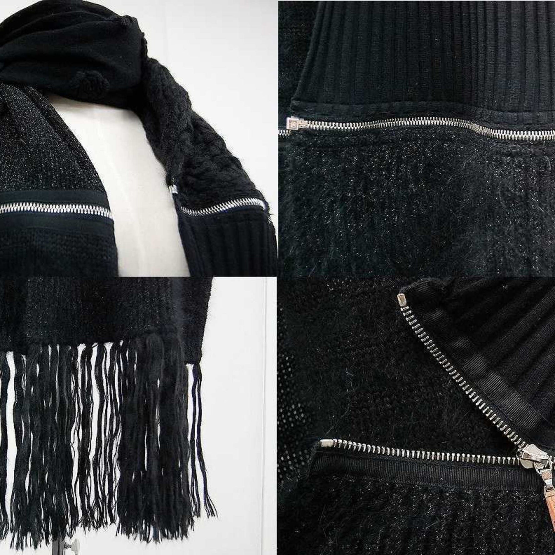 CHANEL Camellia Switchable Long Muffler with Zipper