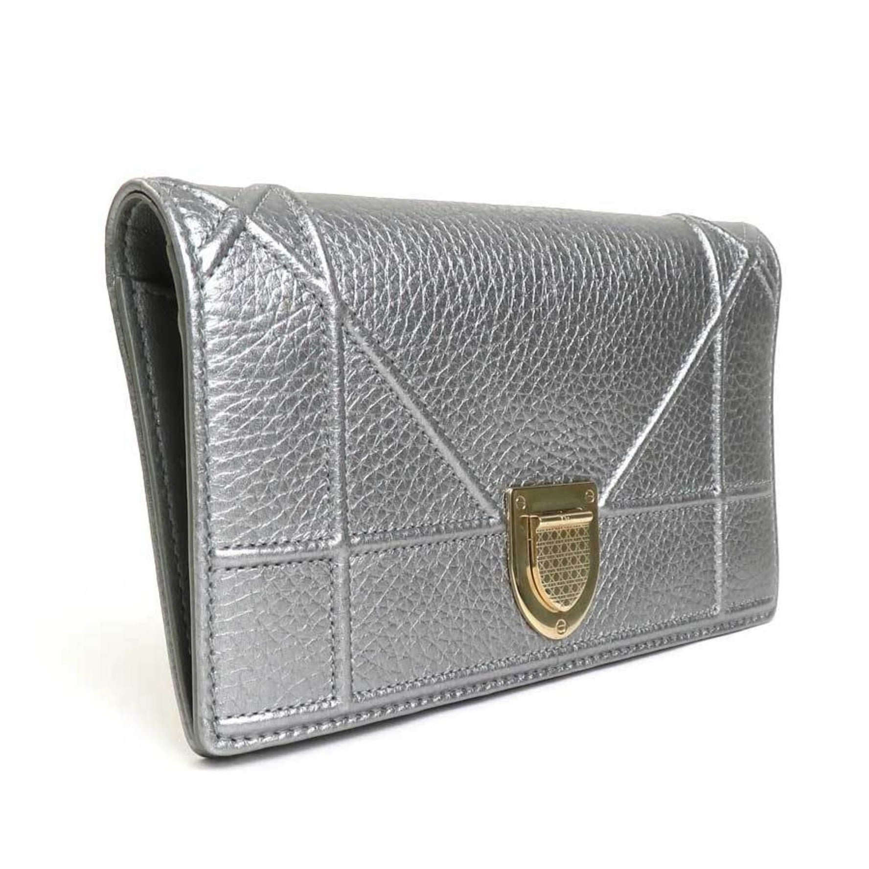 Christian Dior Bifold Long Wallet Diorama Leather
