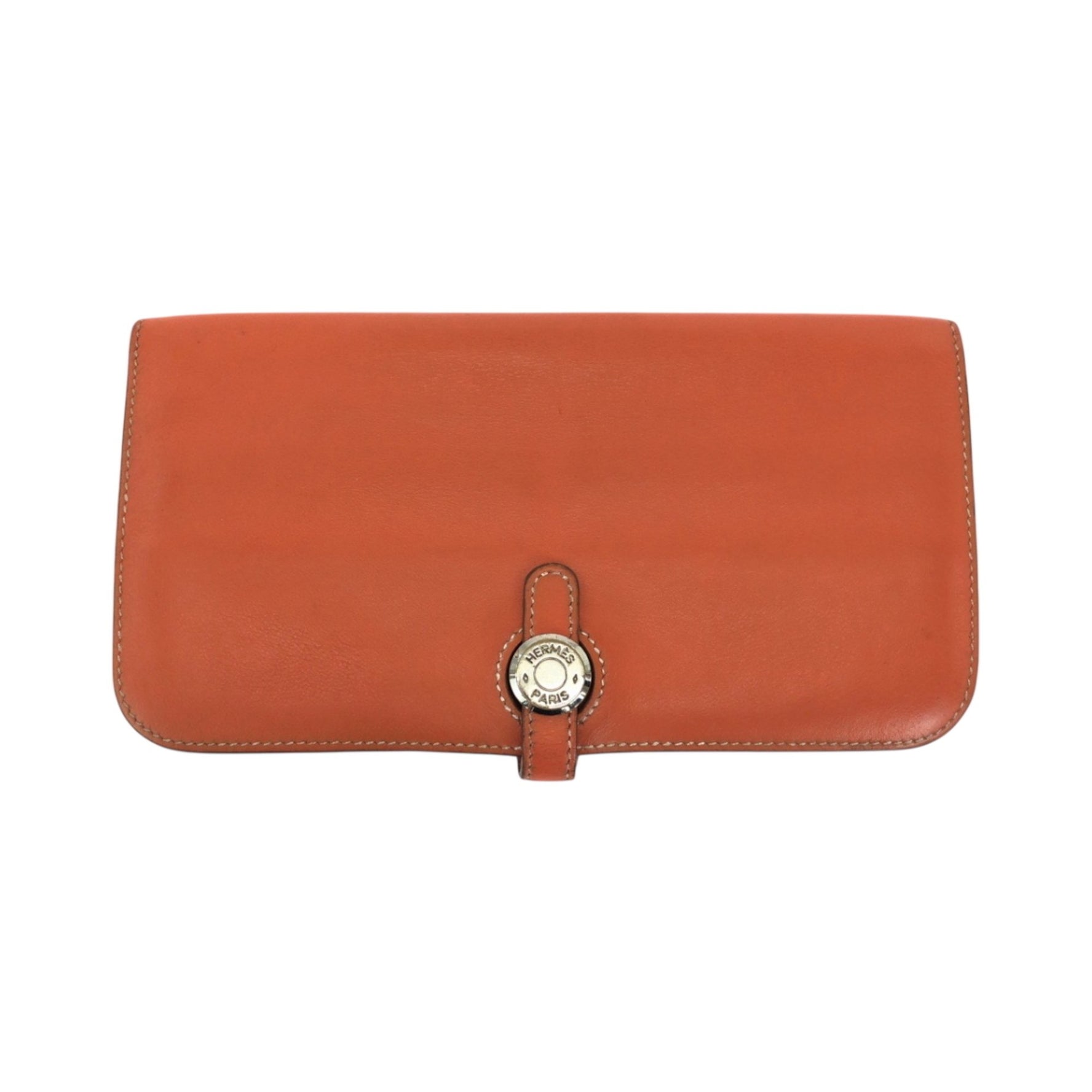HERMES Dogon Long Swift Leather Wallet R Stamped