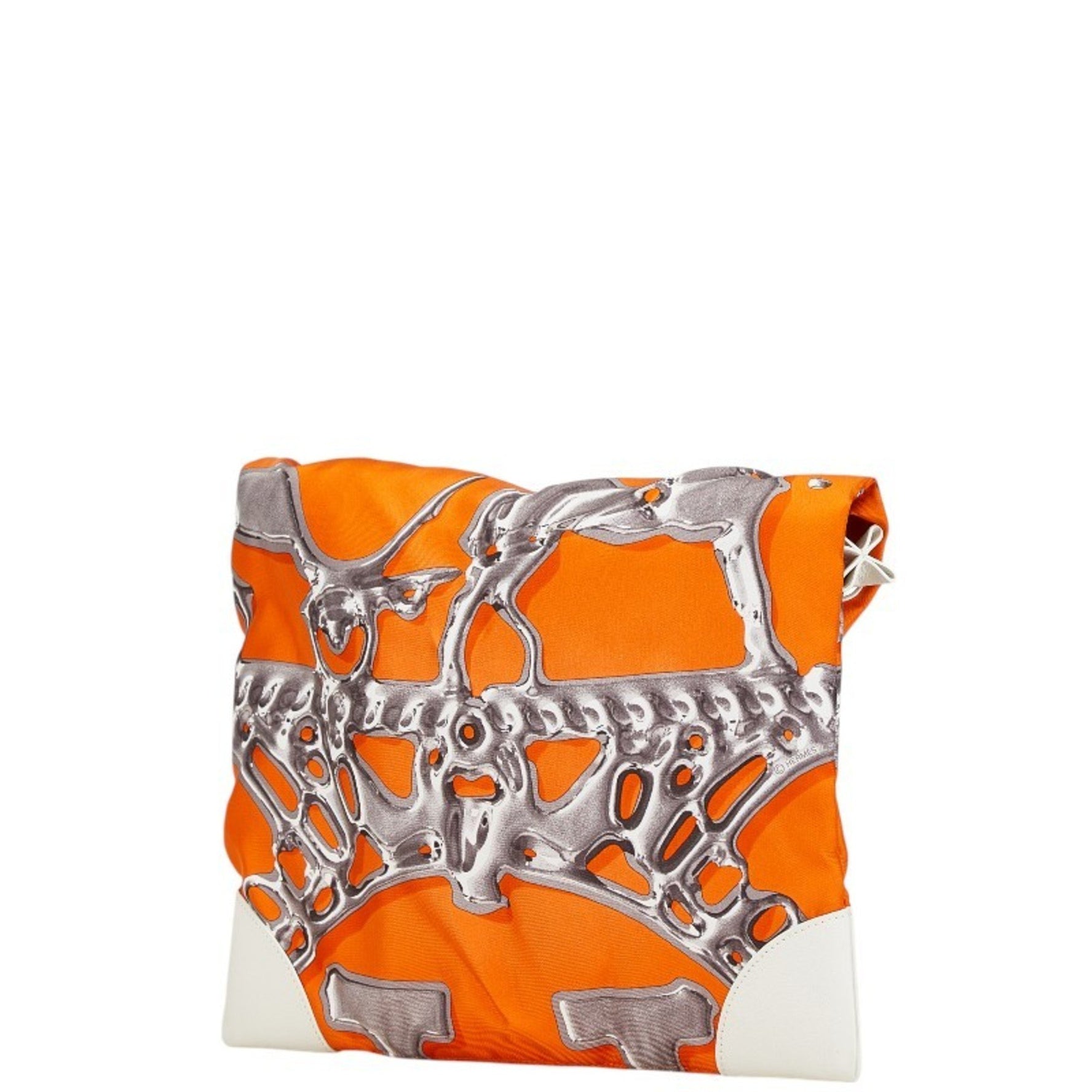 Hermes Silky City PM Shoulder Bag Silk Leather