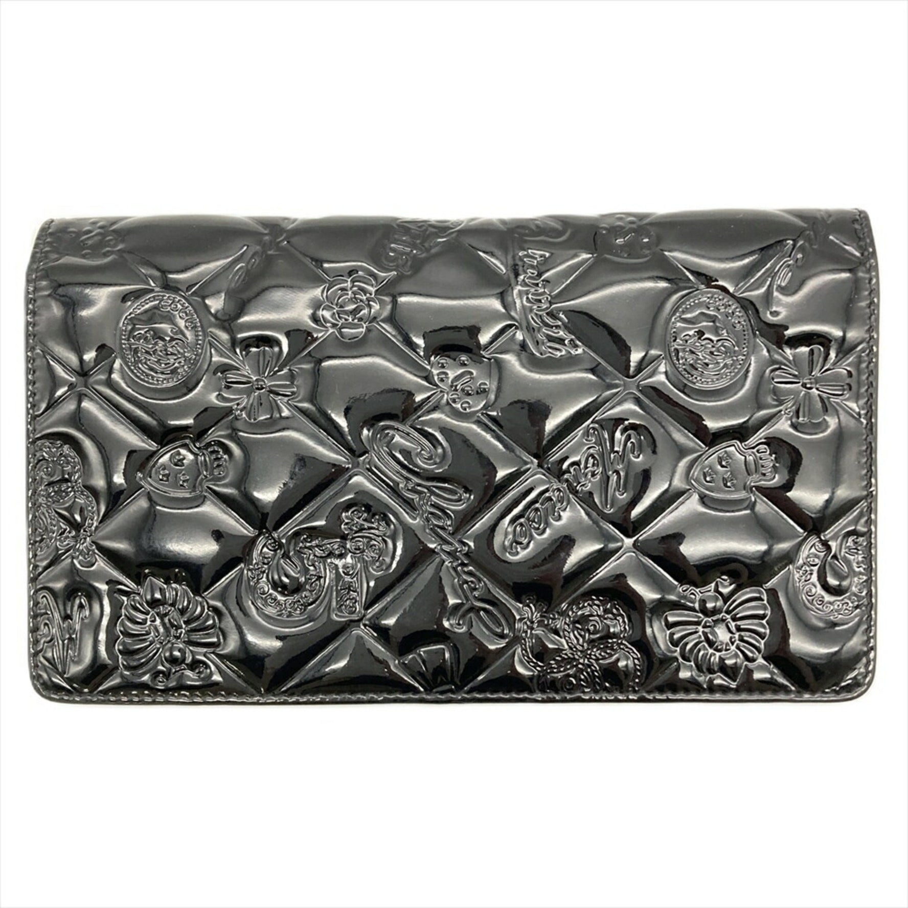CHANEL Icon Long Wallet Patent Leather Coco Mark