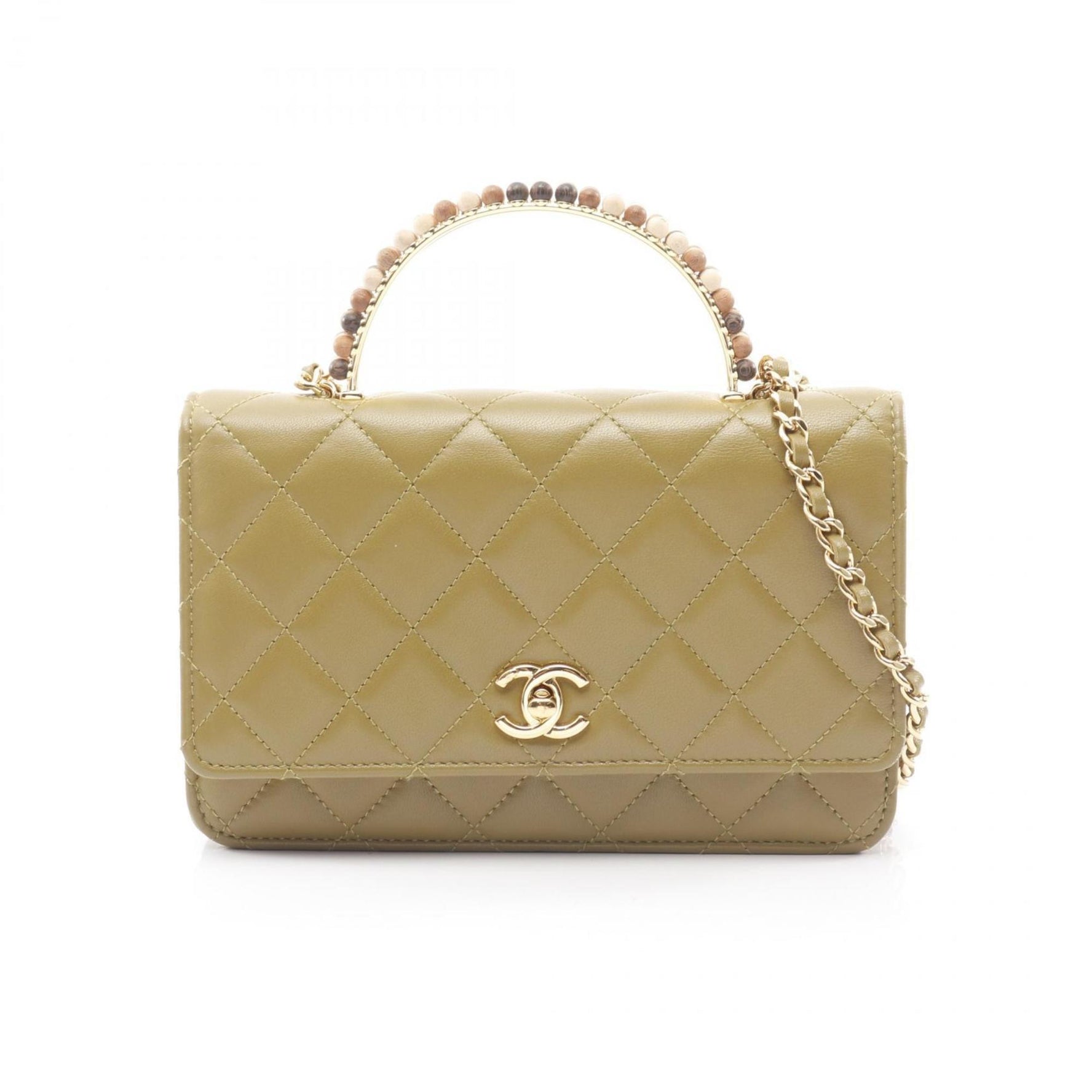 CHANEL Matelasse Shoulder Bag in Lambskin and Wood