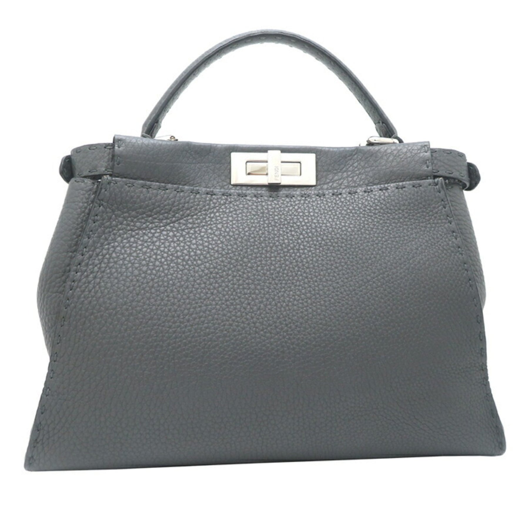 Fendi Peekaboo Selleria Handbag Calf Grey