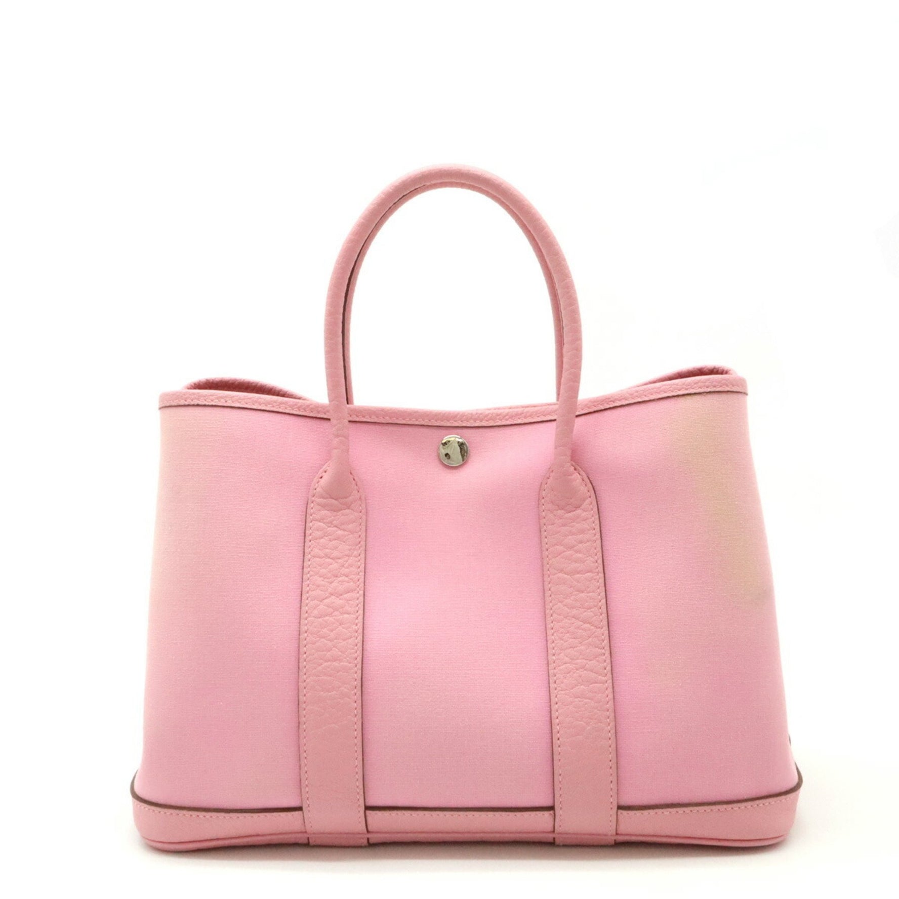 HERMES Garden TPM Tote Bag Handbag Toile Officier Leather O Stamp