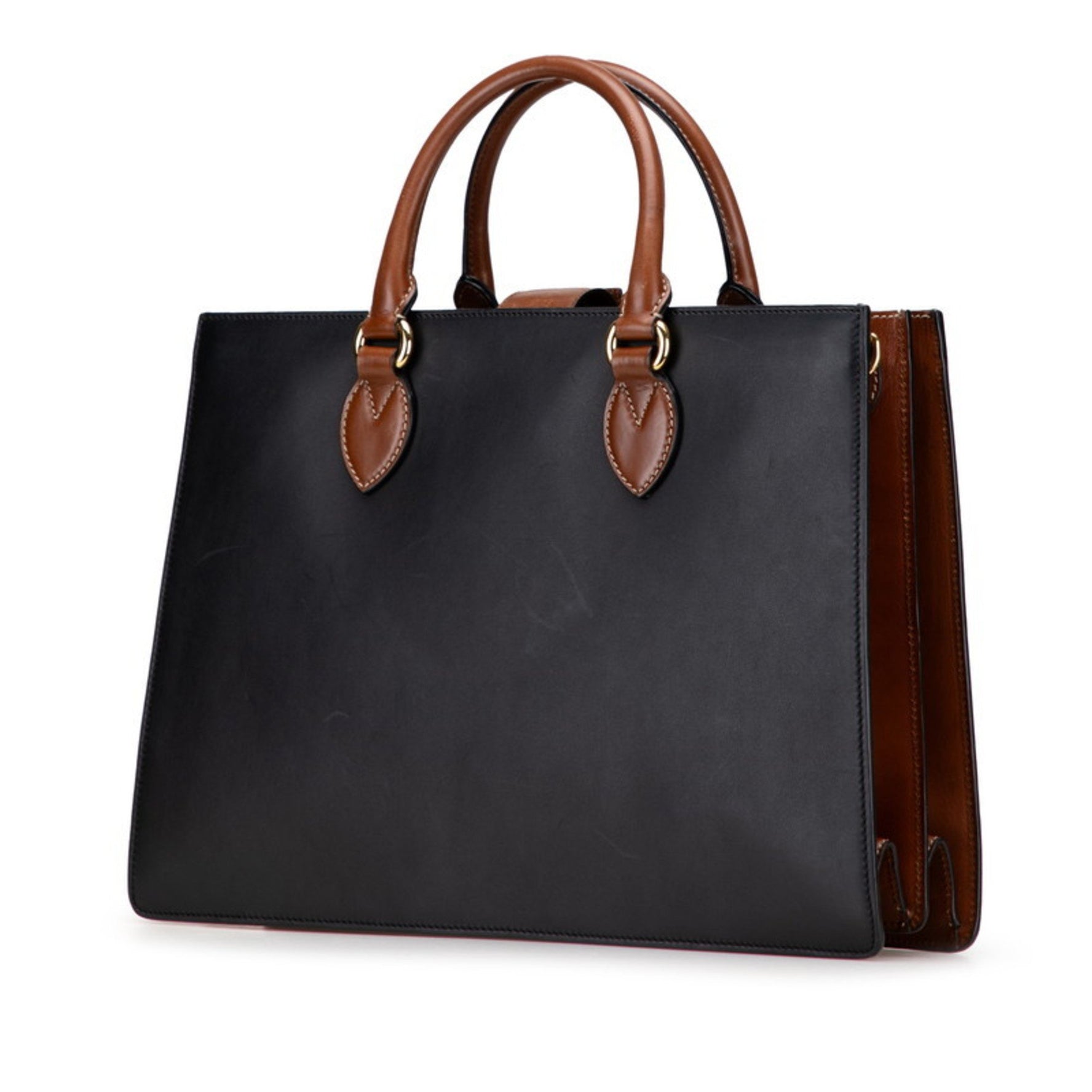Gucci Logo Shoulder Bag/Handbag Black/Brown Leather