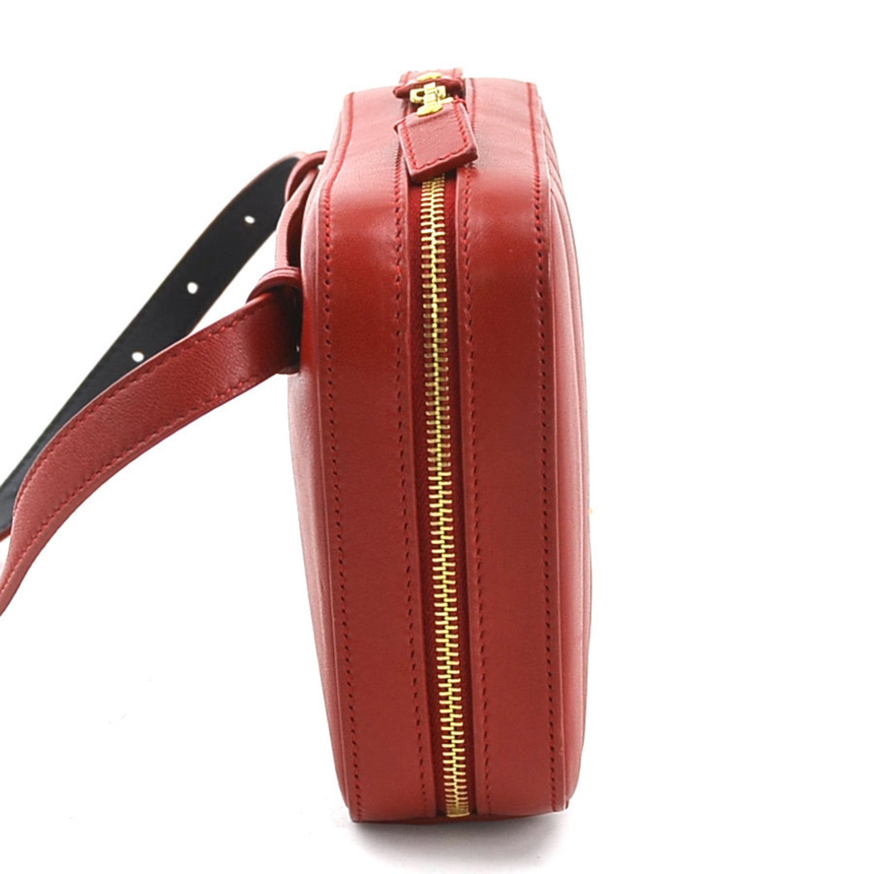 Saint Laurent Waist bag Belt Leather Red Gold
