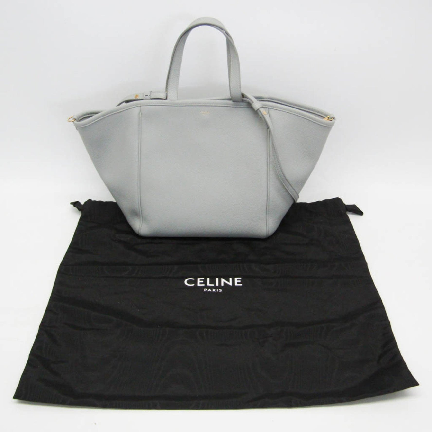 Celine Small Fold Cabas Leather Handbag,Shoulder Bag Light Blue Gray