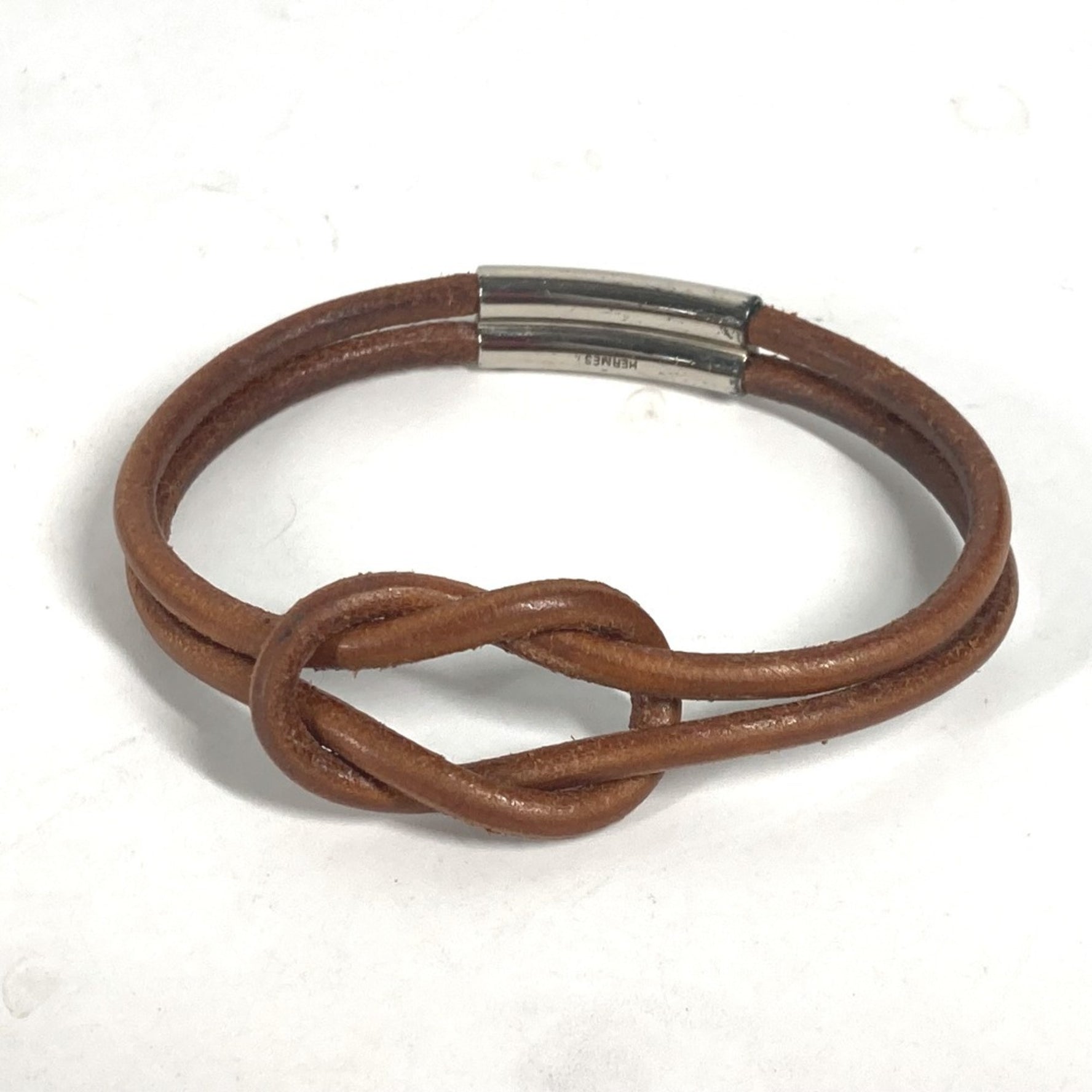 HERMES Herculide Double Bracelet Leather Men's