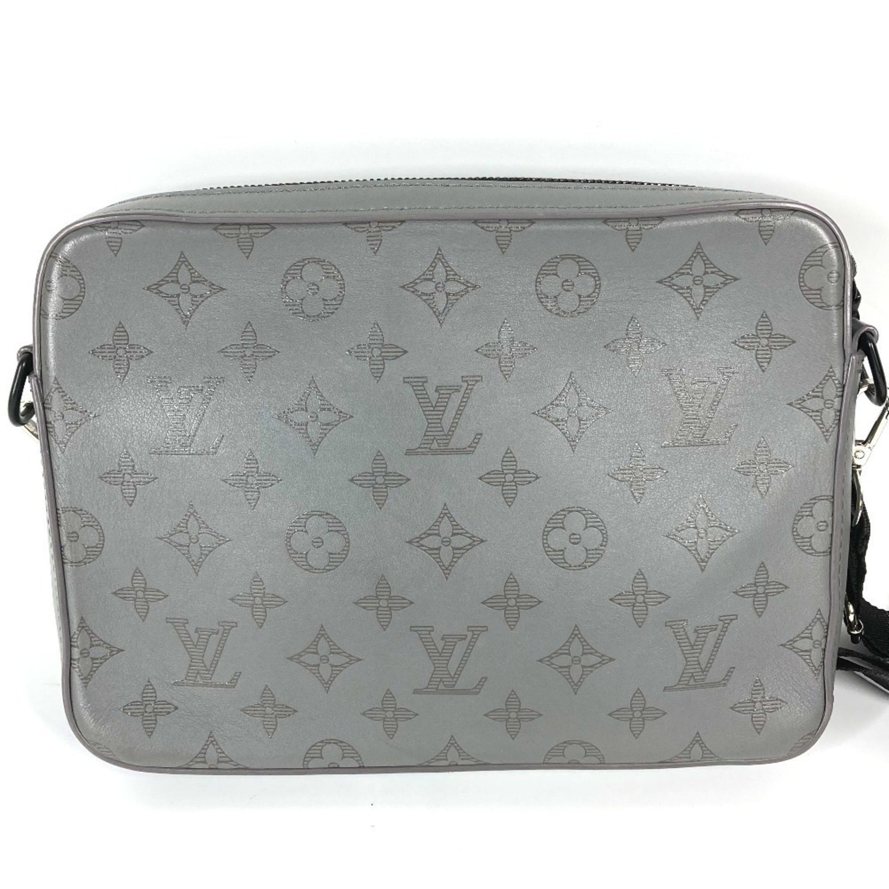 Louis Vuitton Monogram Shadow Duo Messenger Bag Crossbody Clutch Shoulder Leather Men's