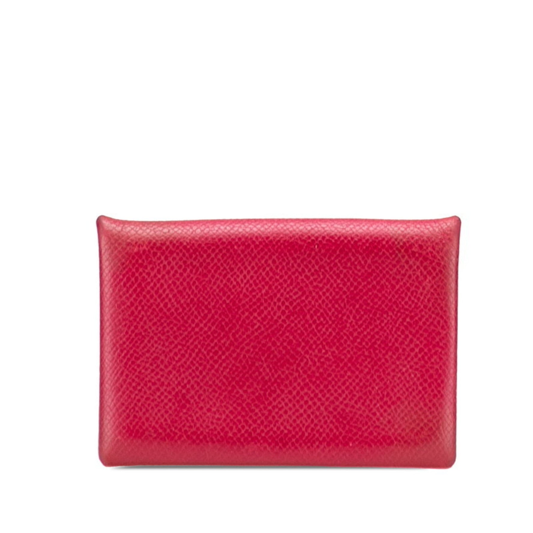 Hermès Calvi Card Case, Red, Epsom Leather, HERMES
