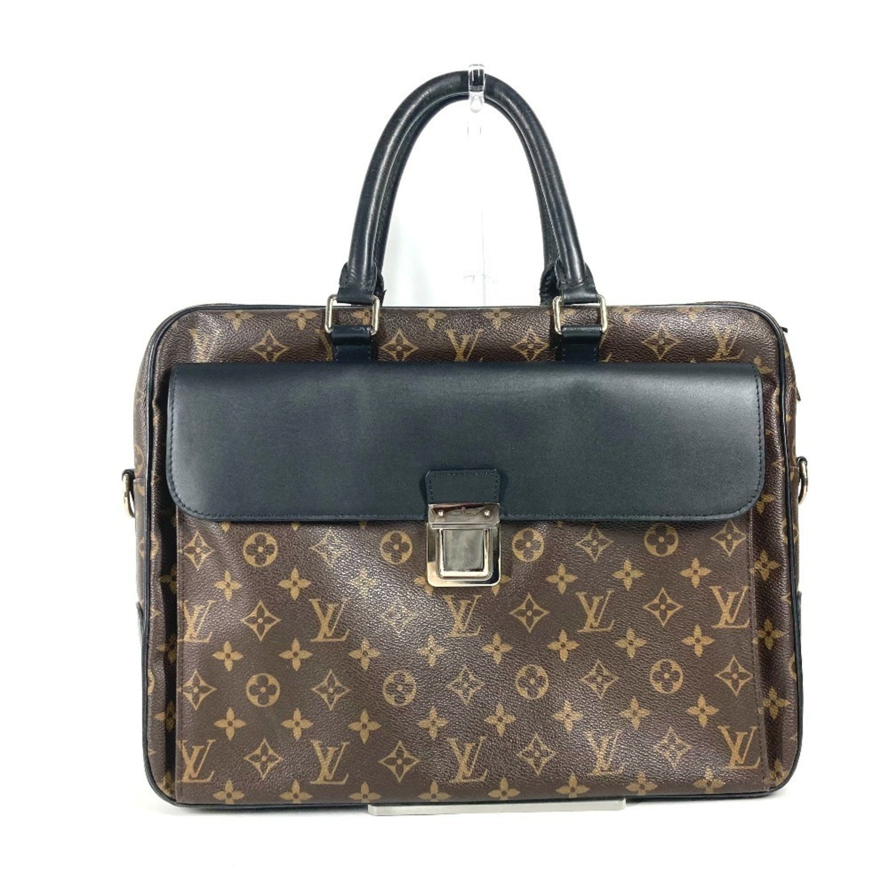 Louis Vuitton Monogram Macassar Soft Briefcase Bag Shoulder Document Business Canvas Men's Brown