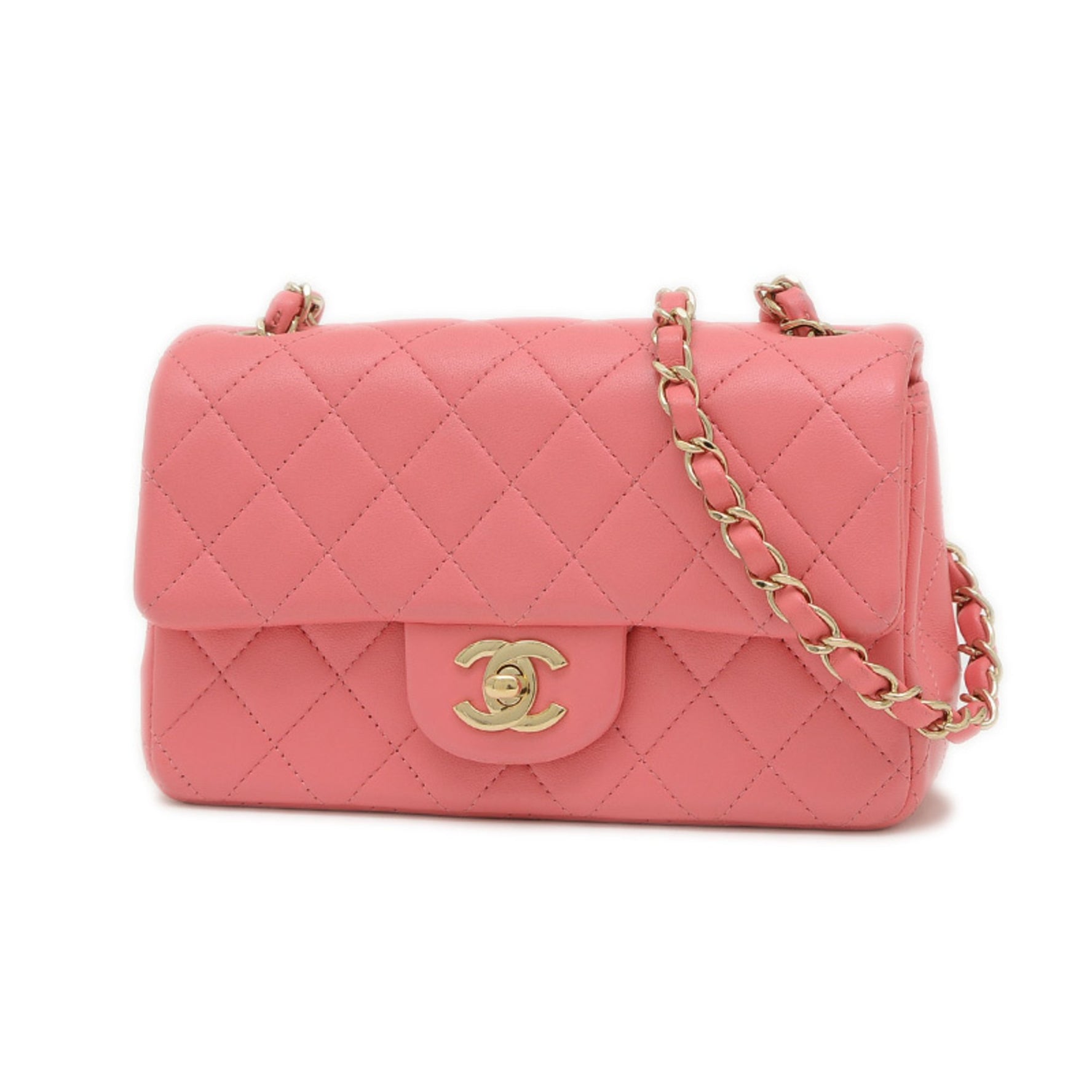 Chanel Mini Matelasse 20 Chain Shoulder Bag in Lambskin with Gold Hardware