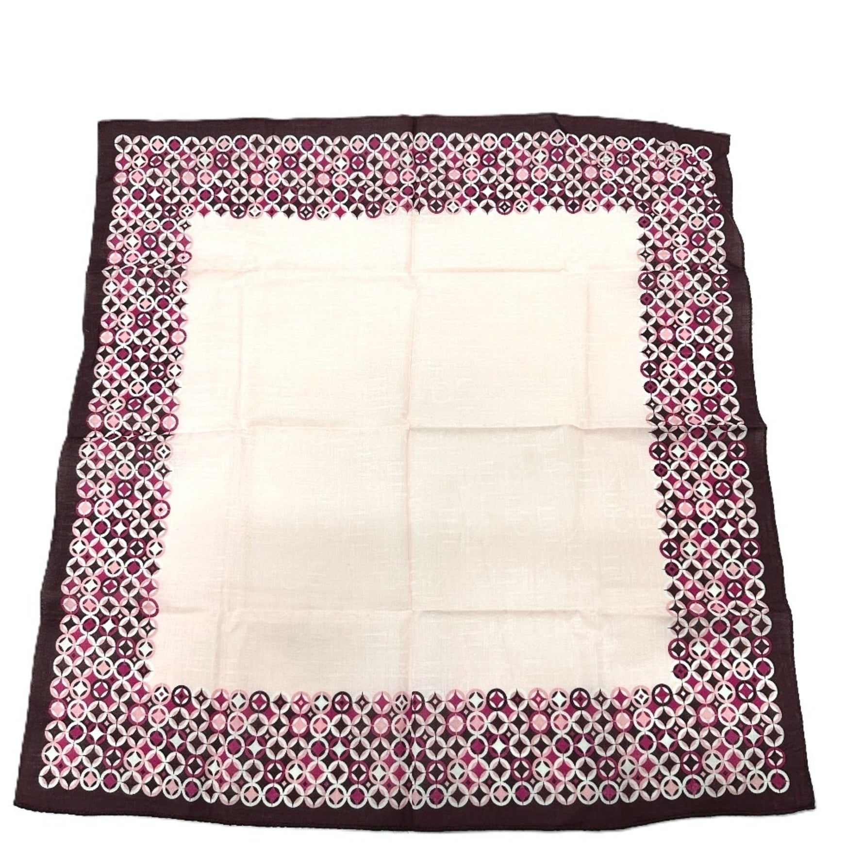 CELINE Logo Handkerchief Scarf Cotton Wine Red
