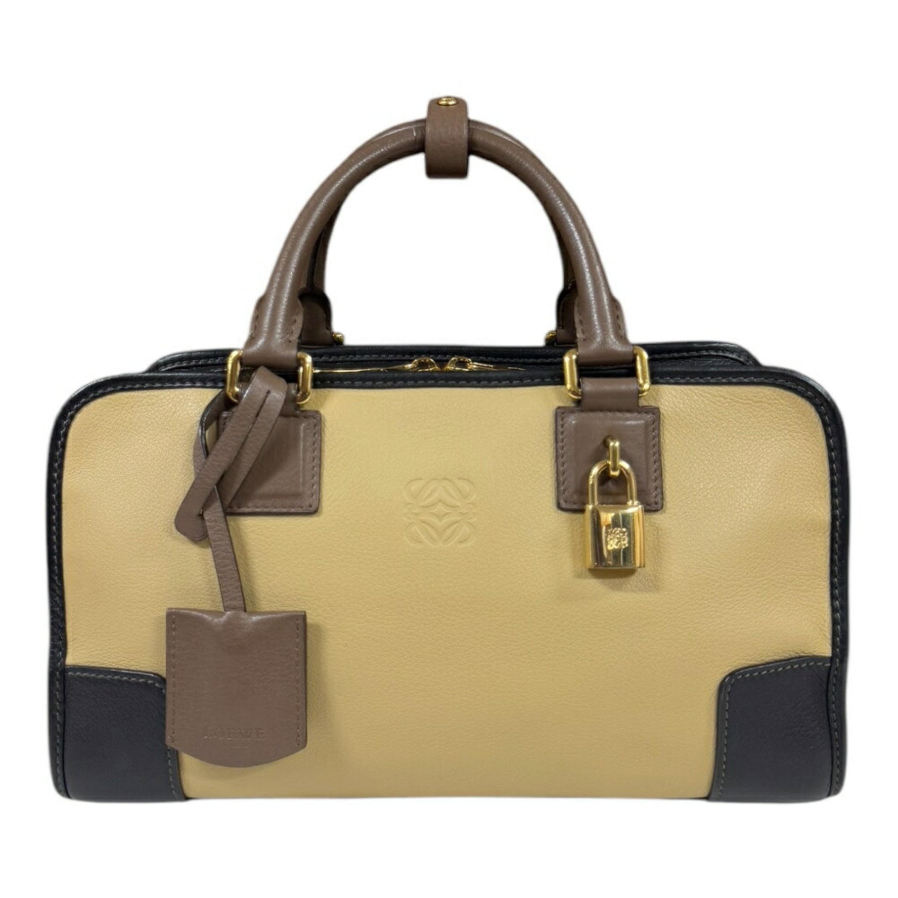 LOEWE Amazona 28 Handbag Leather Beige