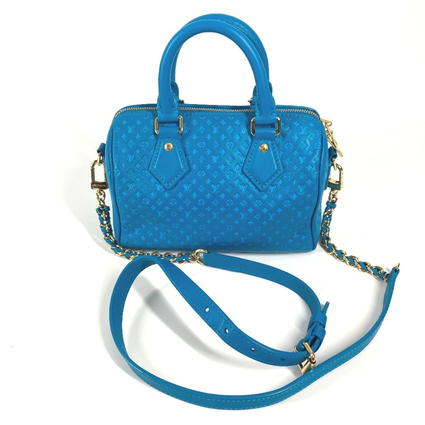 Louis Vuitton Monogram Nanogram Speedy Bandouliere Shoulder Bag Crossbody Handbag Calf Leather