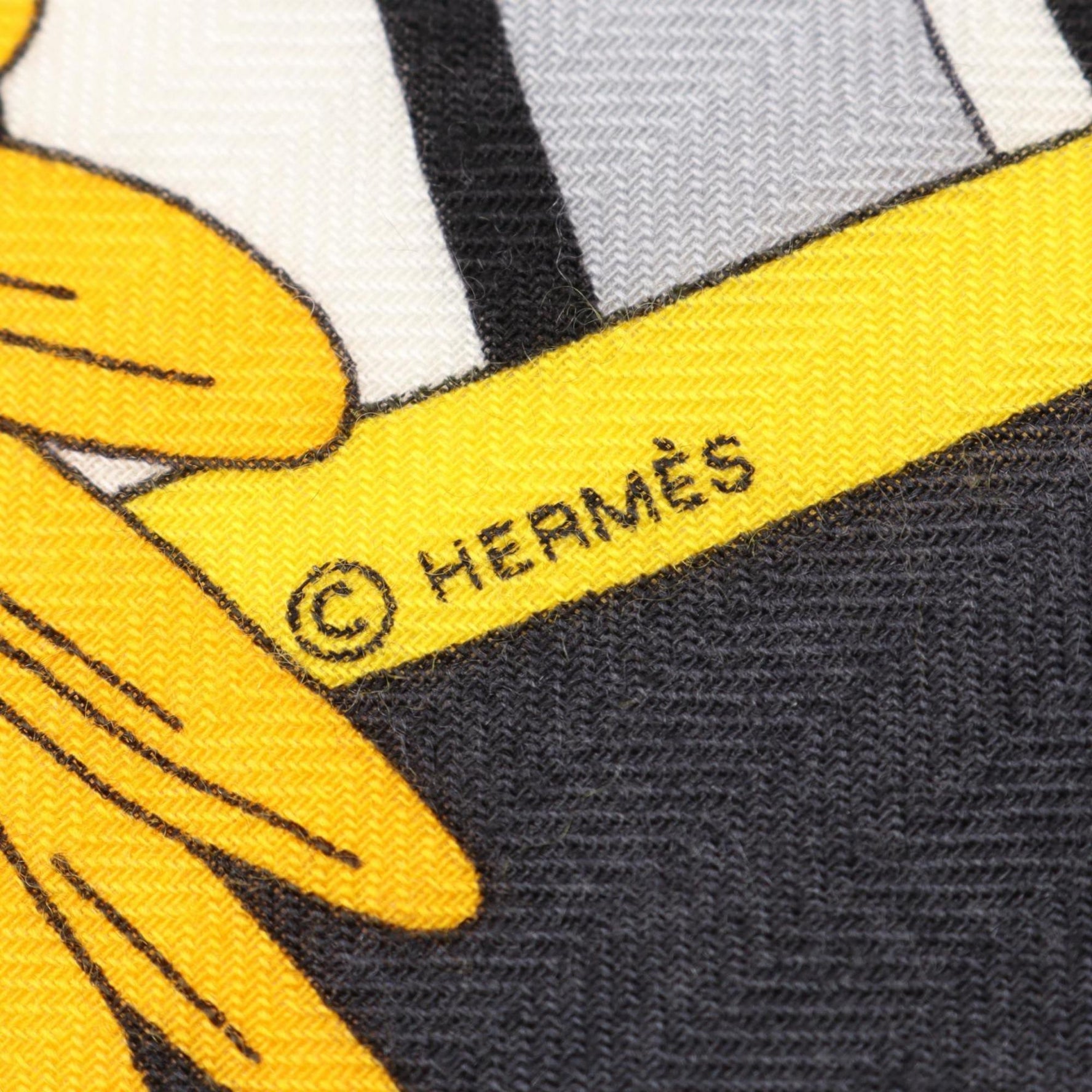 Hermès HERMES Carré 100 Faubourg of Dreams Scarf, Silk, Cashmere, Gray/Multicolor