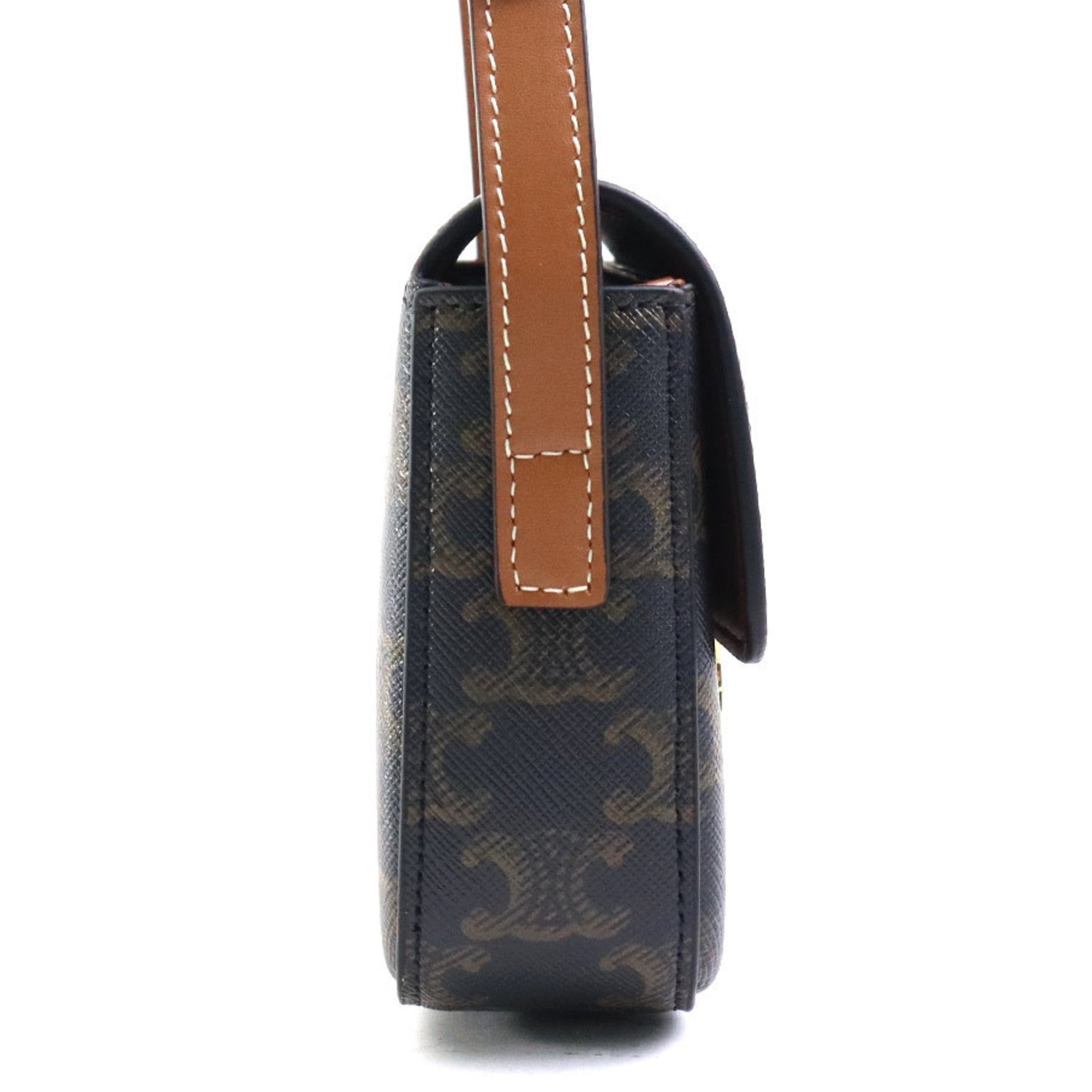 CELINE Shoulder Bag Triomphe Coated Canvas