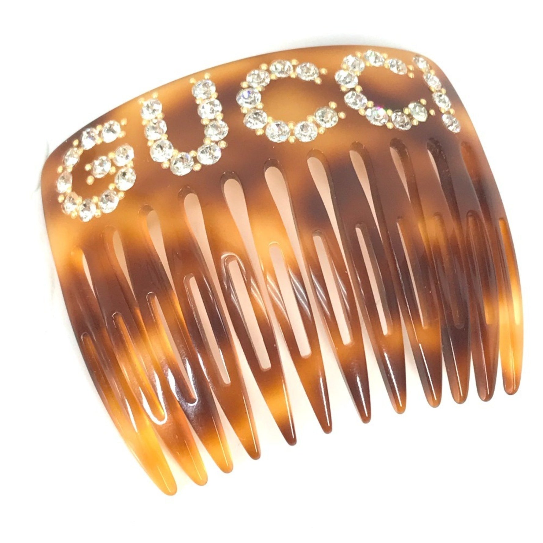 GUCCI Rhinestone GG Hair Comb Accessories Plastic