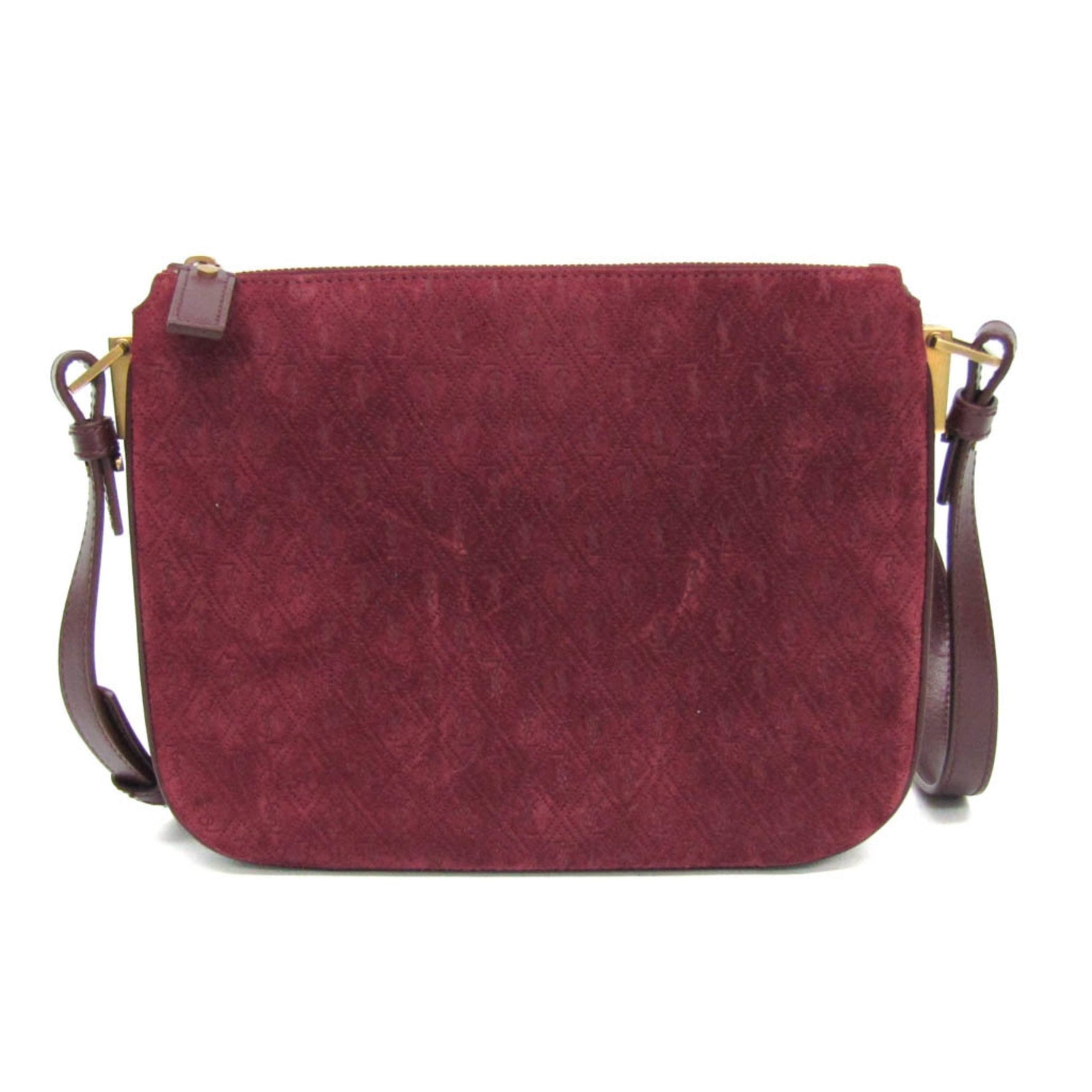 Saint Laurent Monogram Leather,Suede Shoulder Bag