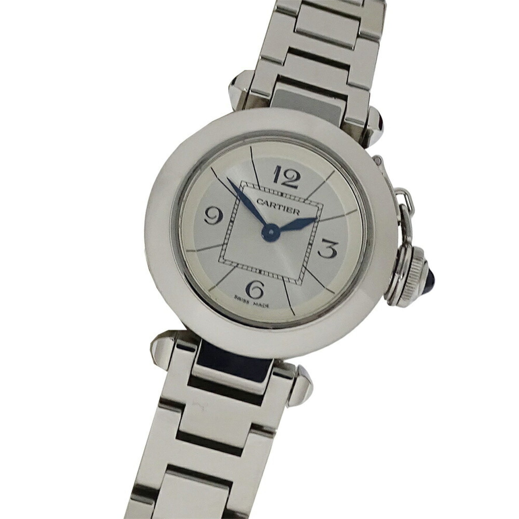 Cartier Miss Pasha Women's Quartz Stainless Steel Watch W3140007 Silver Round Polished